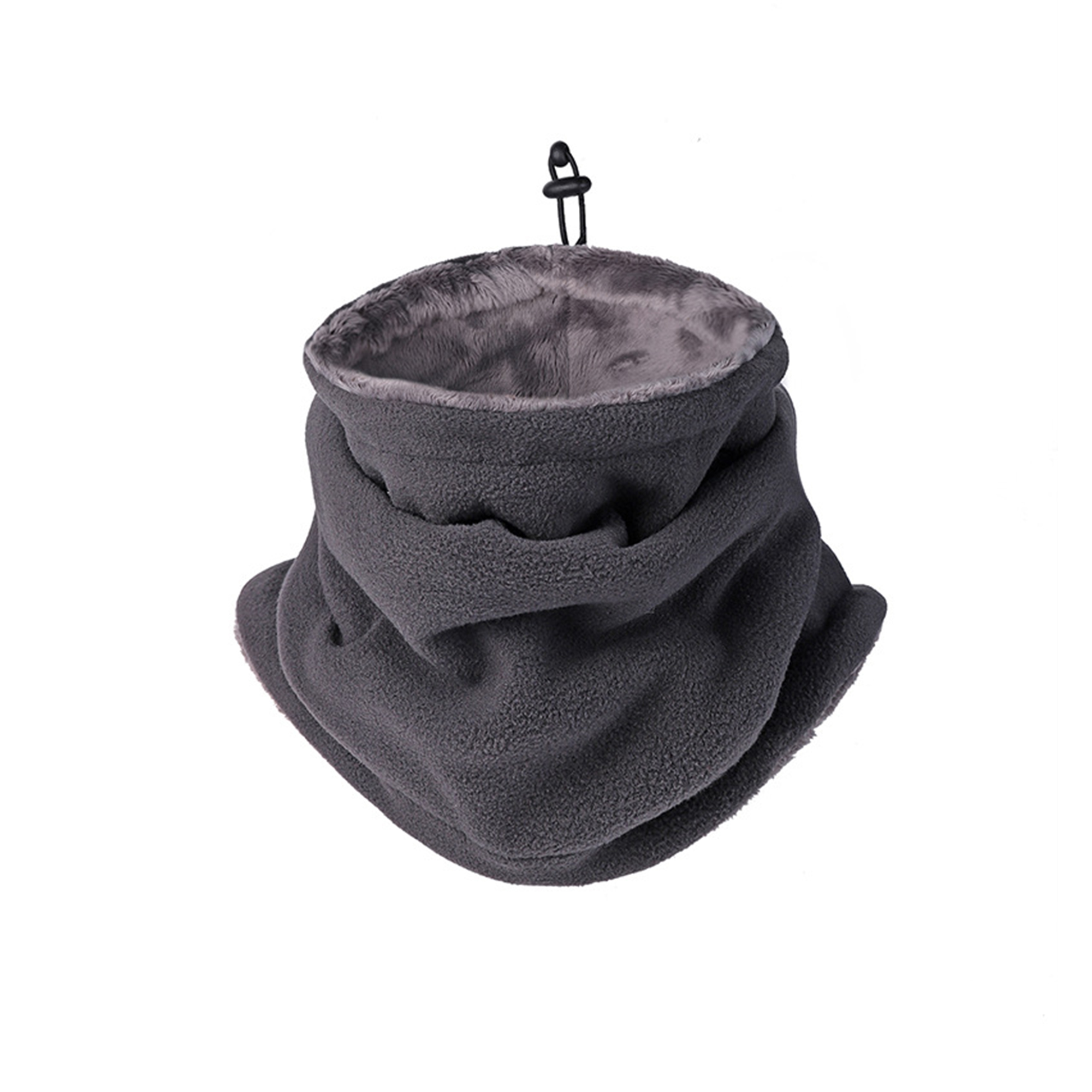 Adjustable Fleece Neck Warmer with Drawstring 2