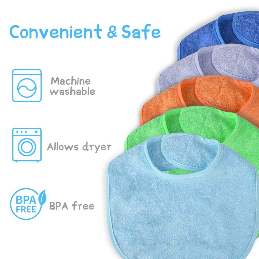 Adjustable Hook-&-Loop Closure Baby Bibs 4