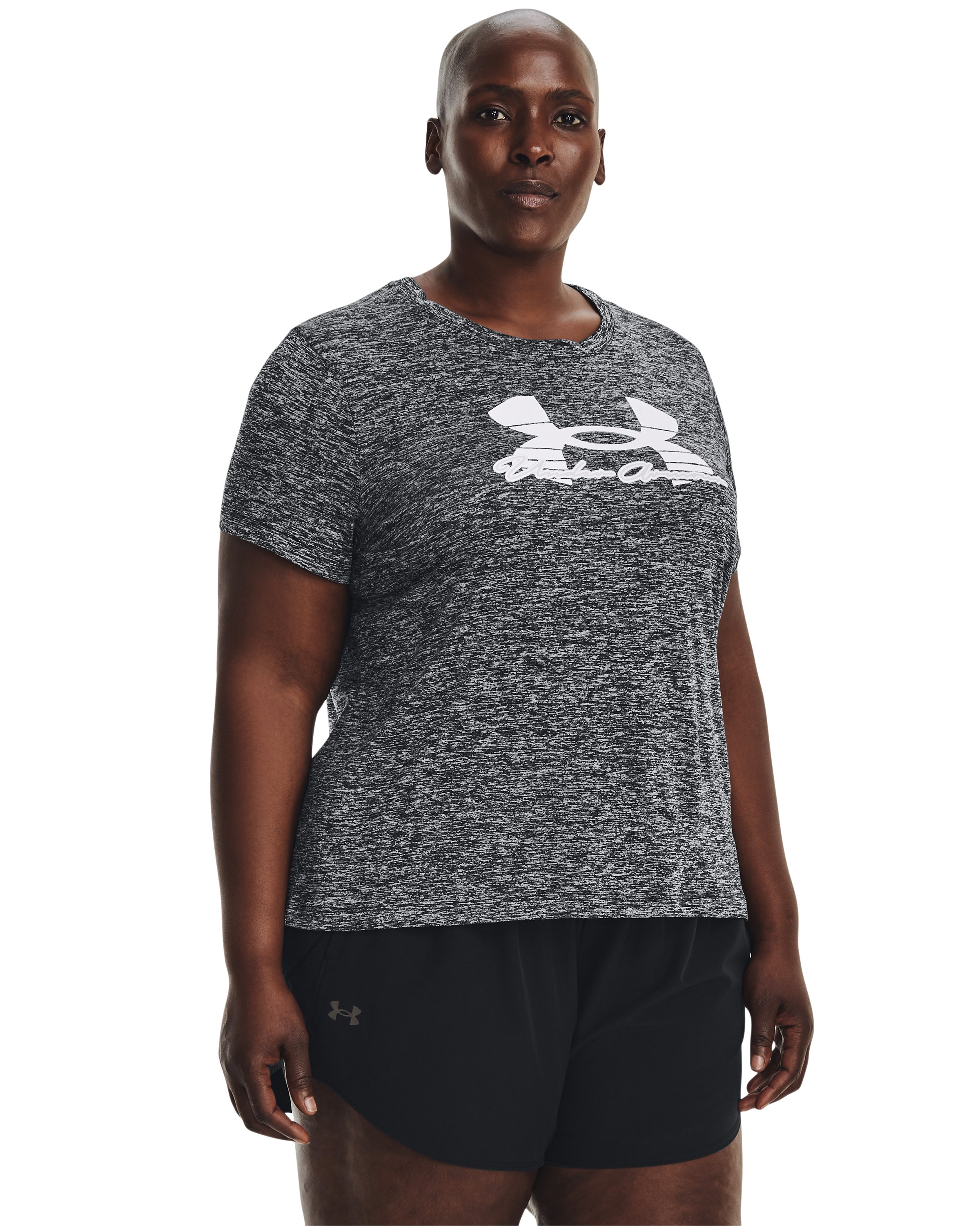 Women's UA Tech Twist Script Short Sleeve  3