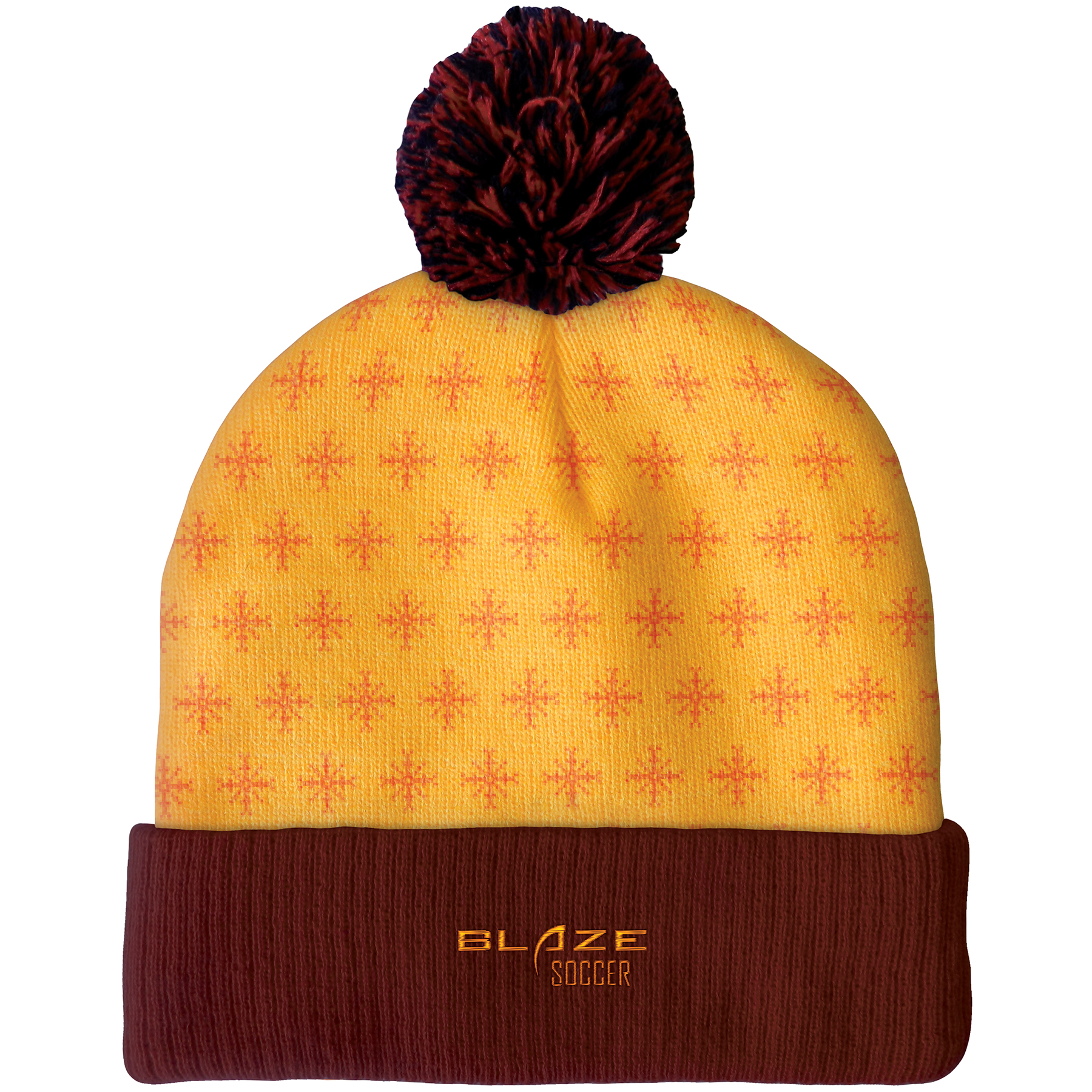 Knit Beanie with Pom and Ribbed Cuff (Embroidery Logo) 13