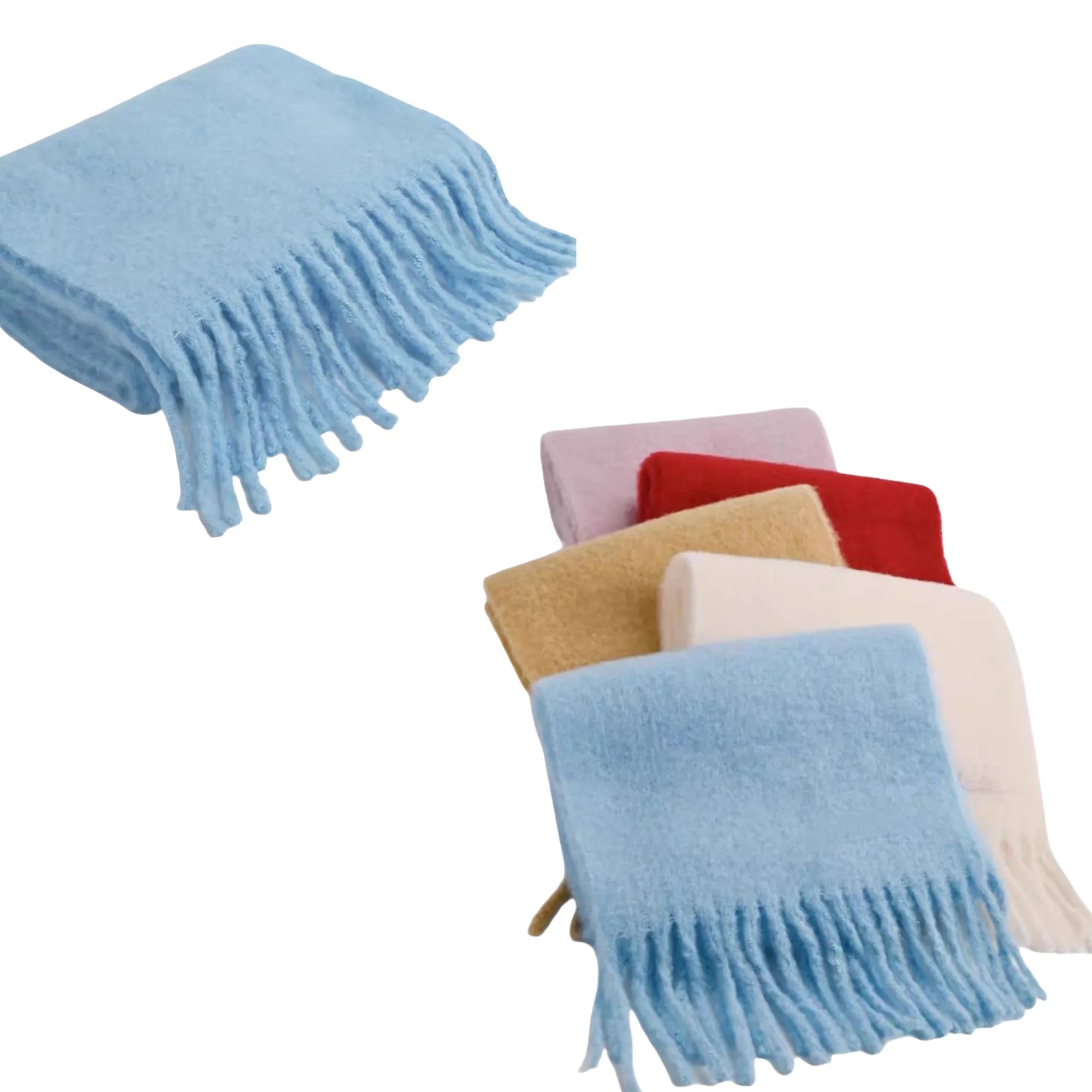 Winter Warm Long Pashmina Wrap Shawl Scarf Solid Color 3