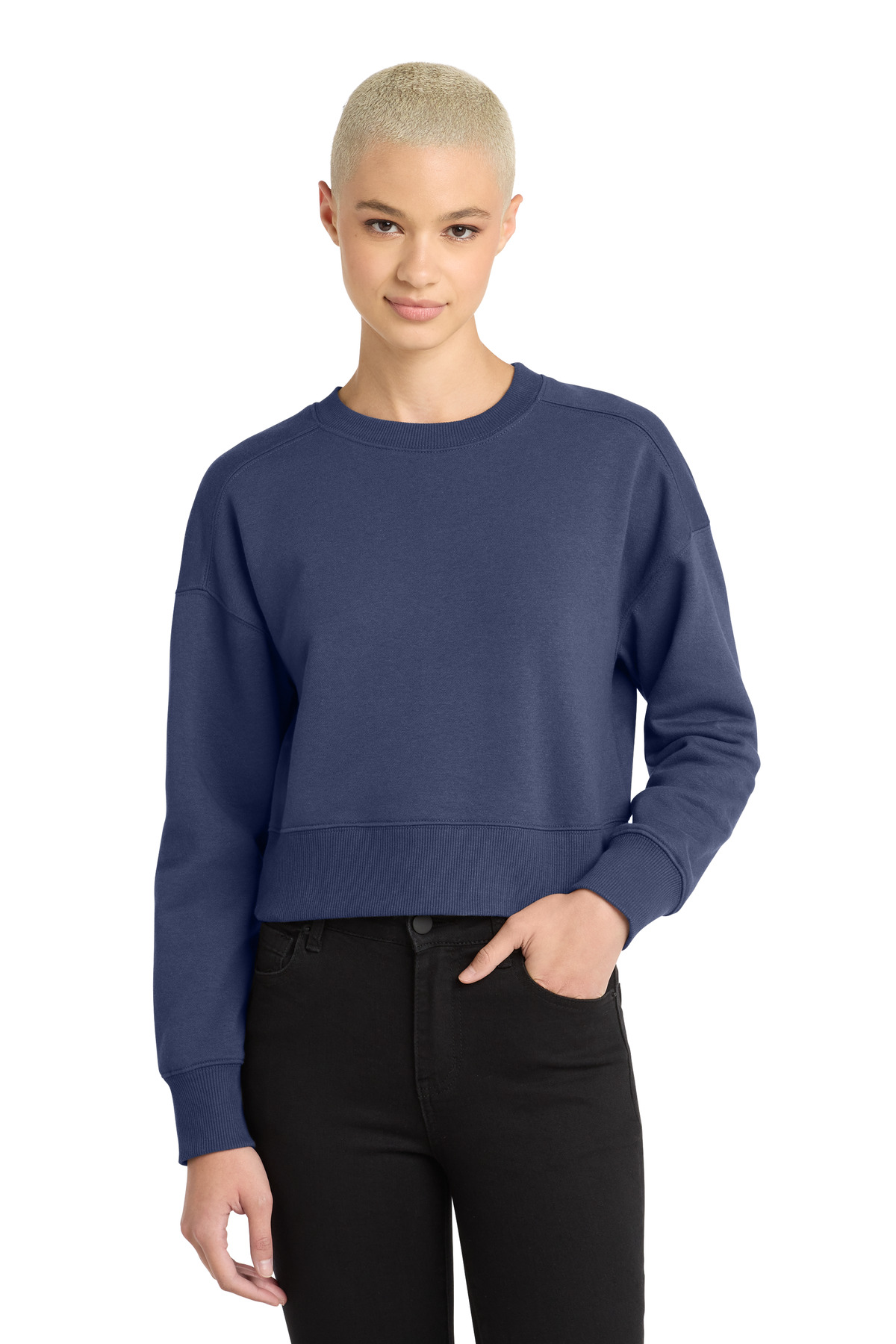 District Women's Perfect Weight Fleece Cropped Crew DT1105 52