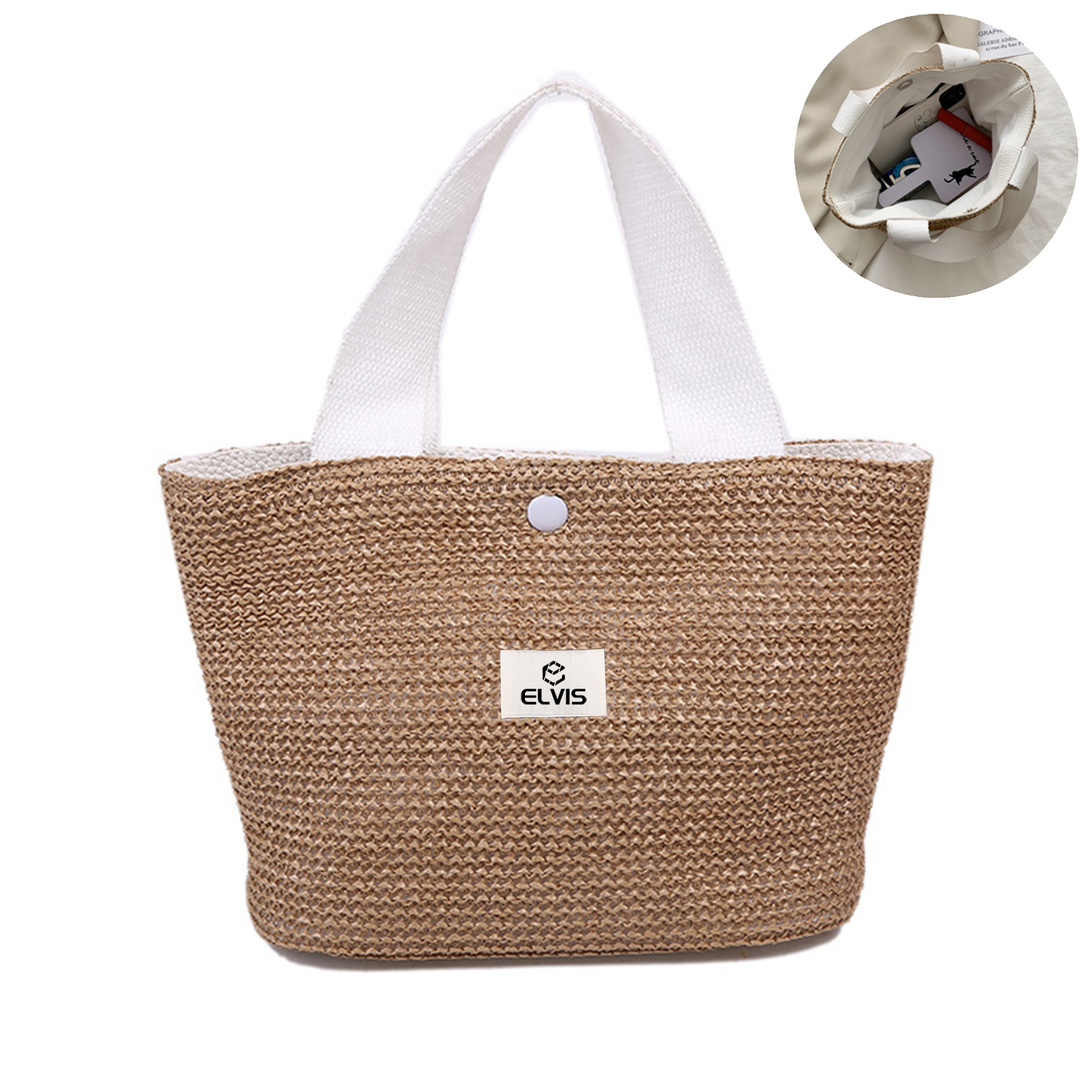 Retro Fashion Woven Straw Handbag 2