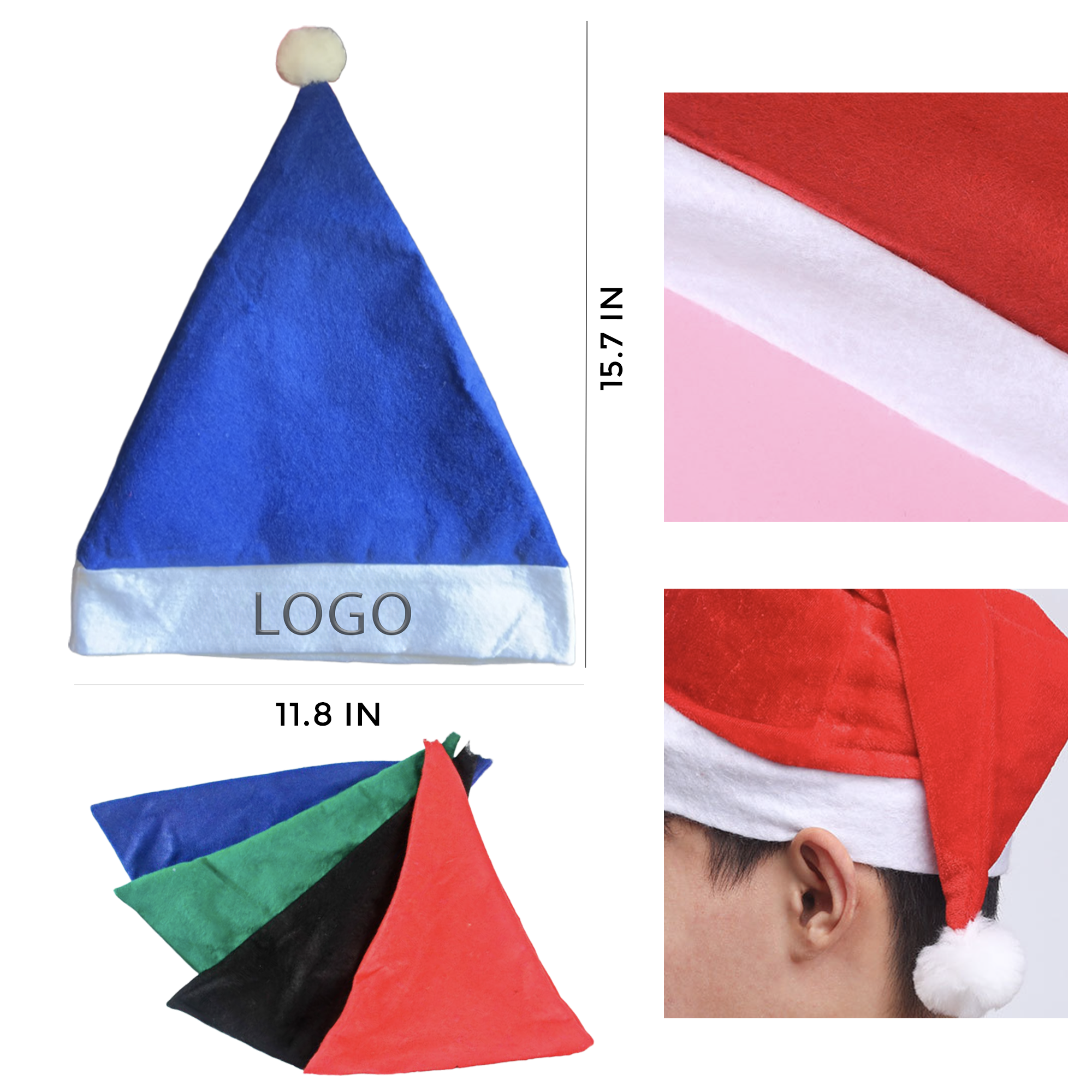 MOQ 1 PCS Customizable Christmas Hat 2