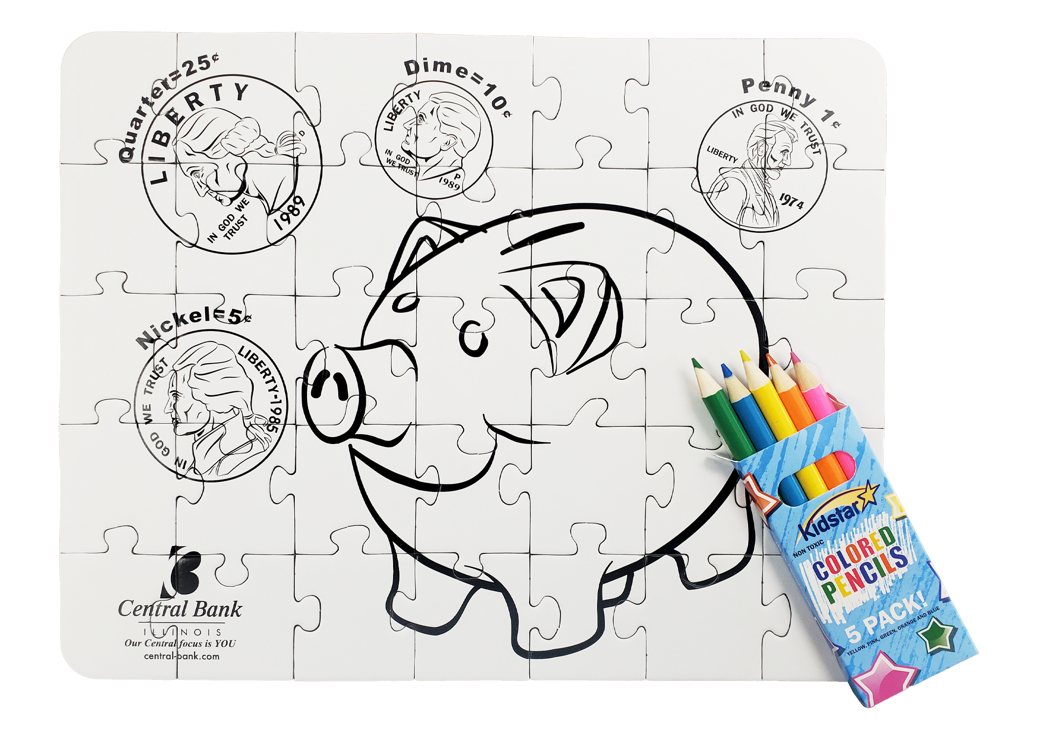 35 Pieces - 8 1/4" x 10 1/2" - Medium Adult Coloring Puzzle 2