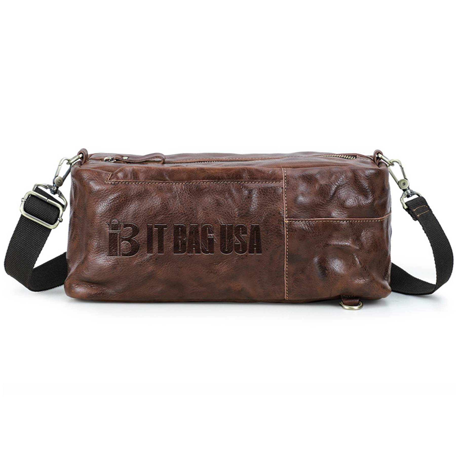Genuine Leather High-capacity Waterproof Cross-body Bag Men 6