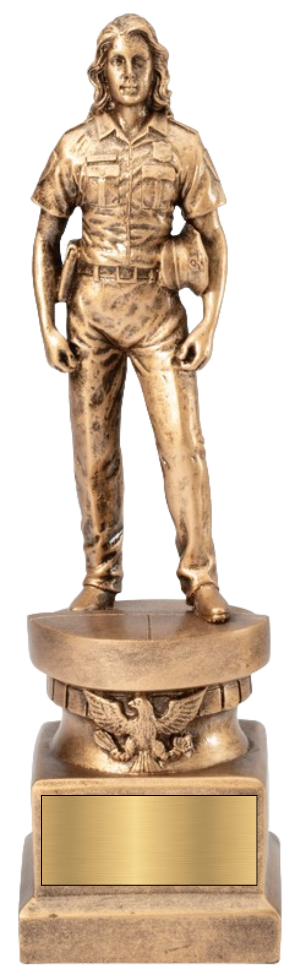 13" Premium Gallery Sculpture Golden American Hero Policewoman Resin Trophy Award 9
