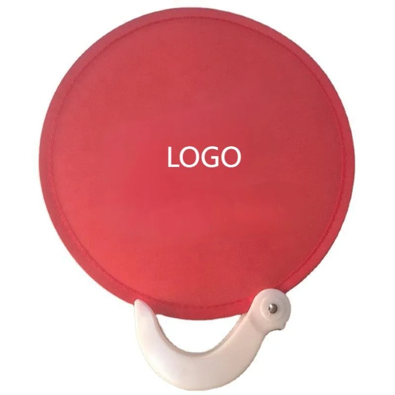 Round Foldable Nylon Advertising Fan With Hand Held 3