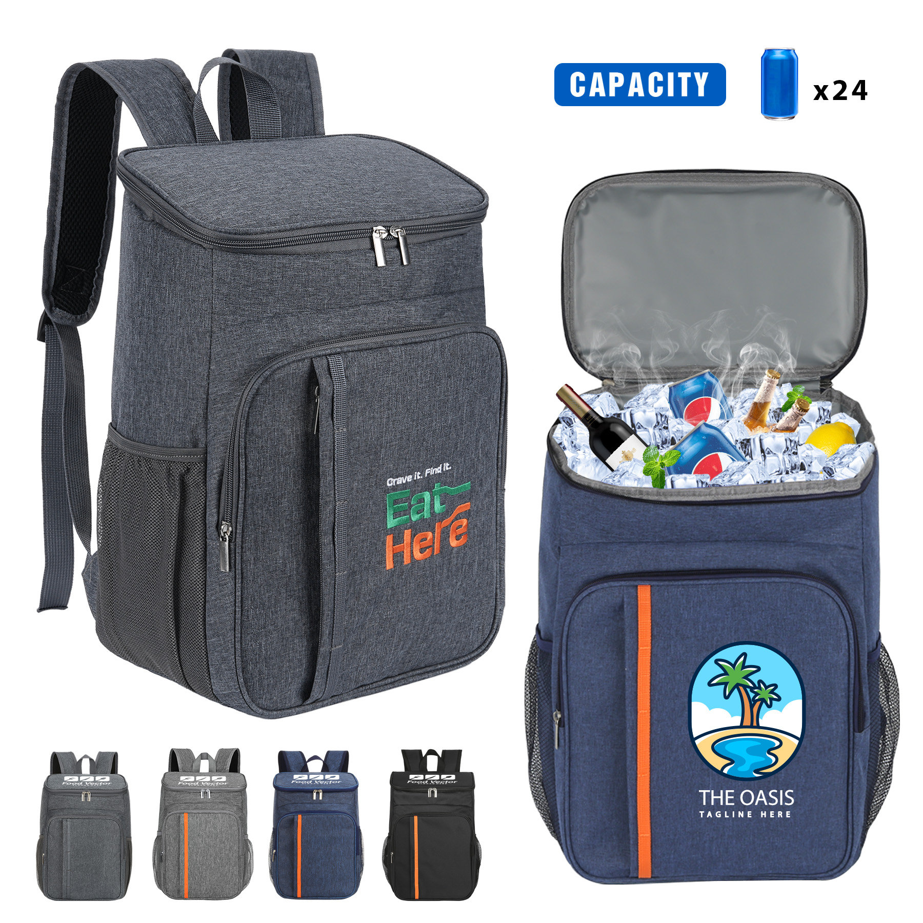 24 Can Insulated Backpack Cooler Bag 2