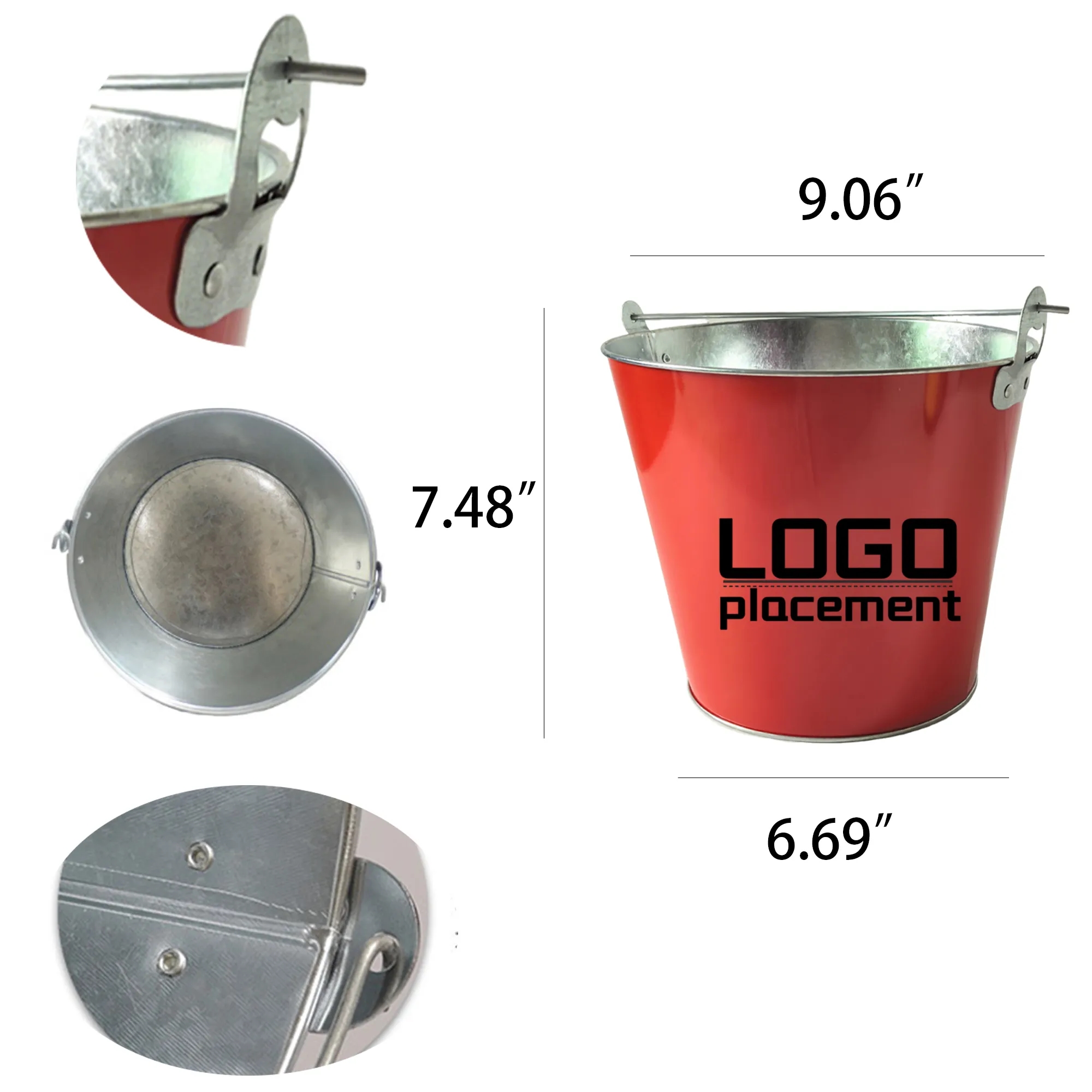 Custom 5 QT Galvanized Metal Ice Bucket/ Beer 2
