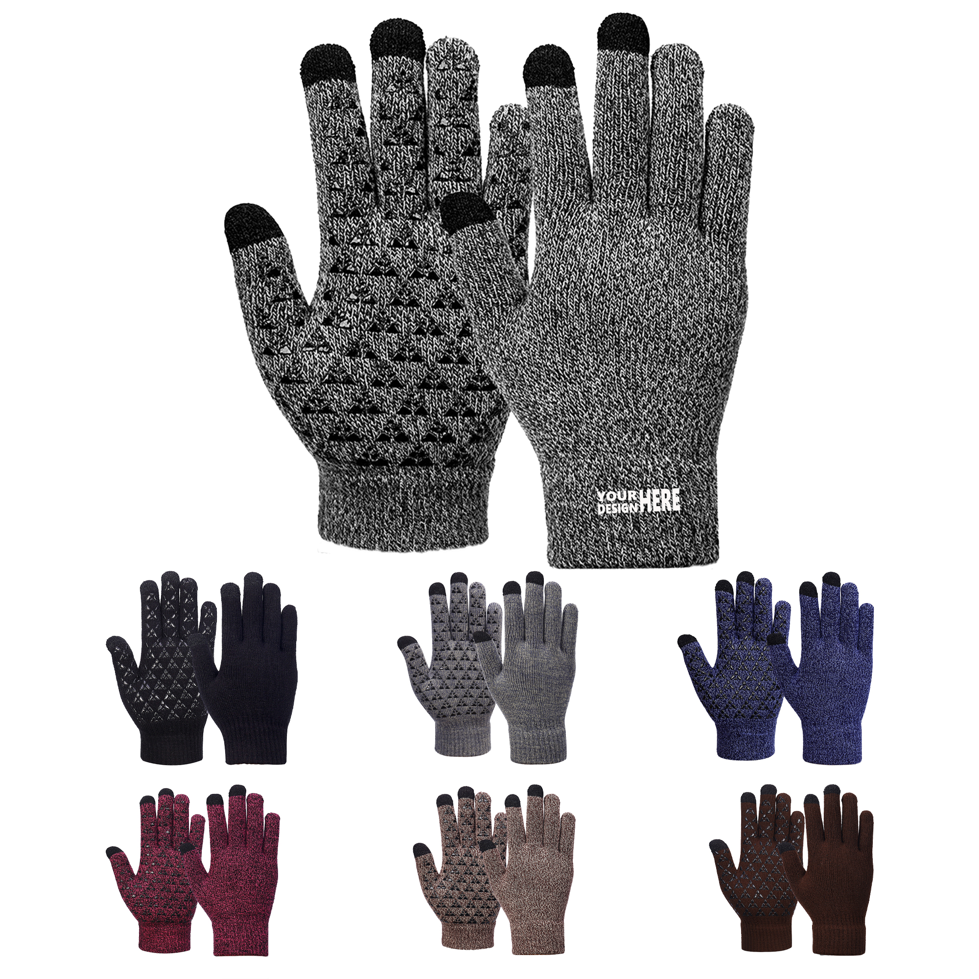 Thick Knit Touchscreen Gloves 2