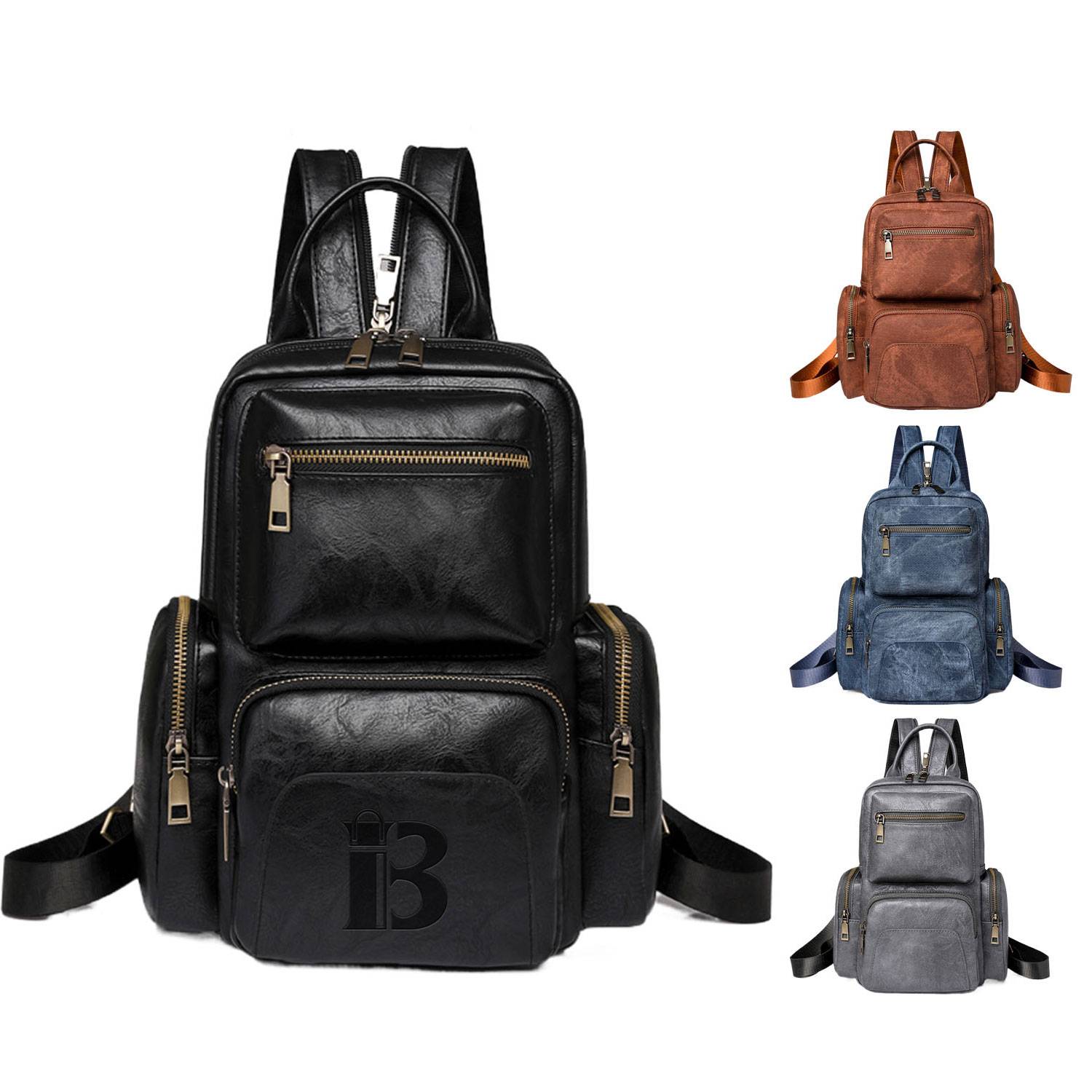 PU Leather Convertible Crossbody Backpack 1
