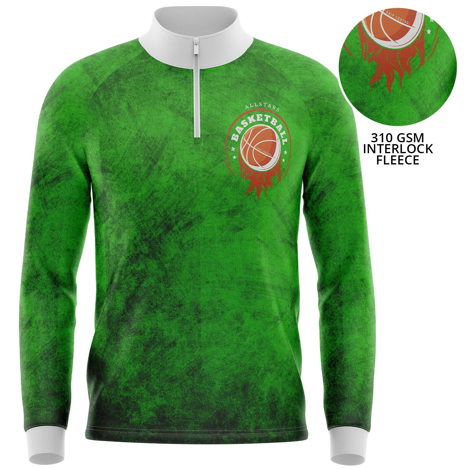 Unisex 310 GSM Interlock Fleece Sublimation Quarter Zip Sweatshirt 3