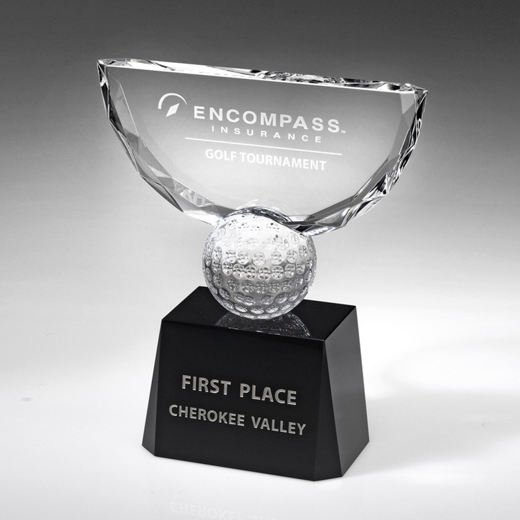 10 1/4" Crystal Award-Crowned Golf Trophy_D685CA 2