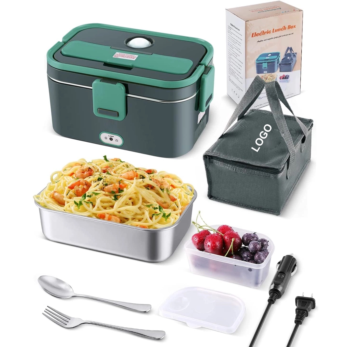 Electric Lunch Box Portable Food Warmer Heater W/ Carry Bag 2