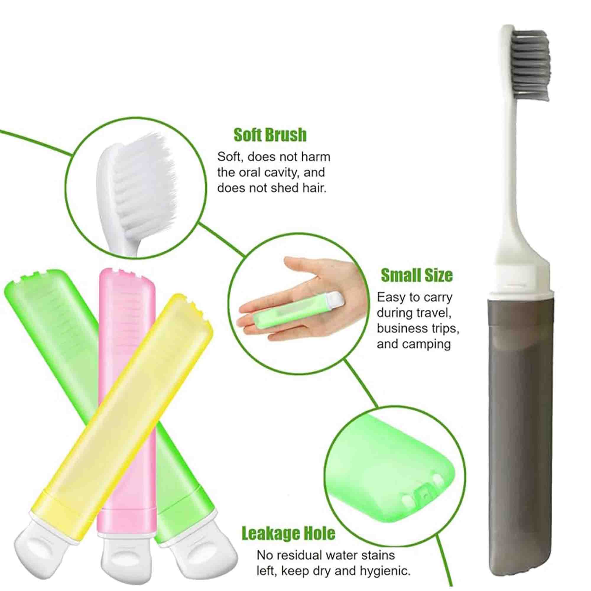 Travel Portable Folding Toothbrush with Soft Medium Bristles 1