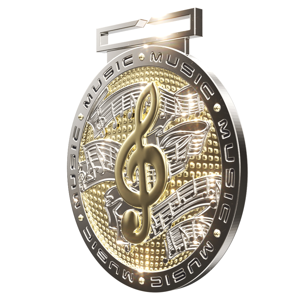 Music Dual Plated Medallion (3") 5