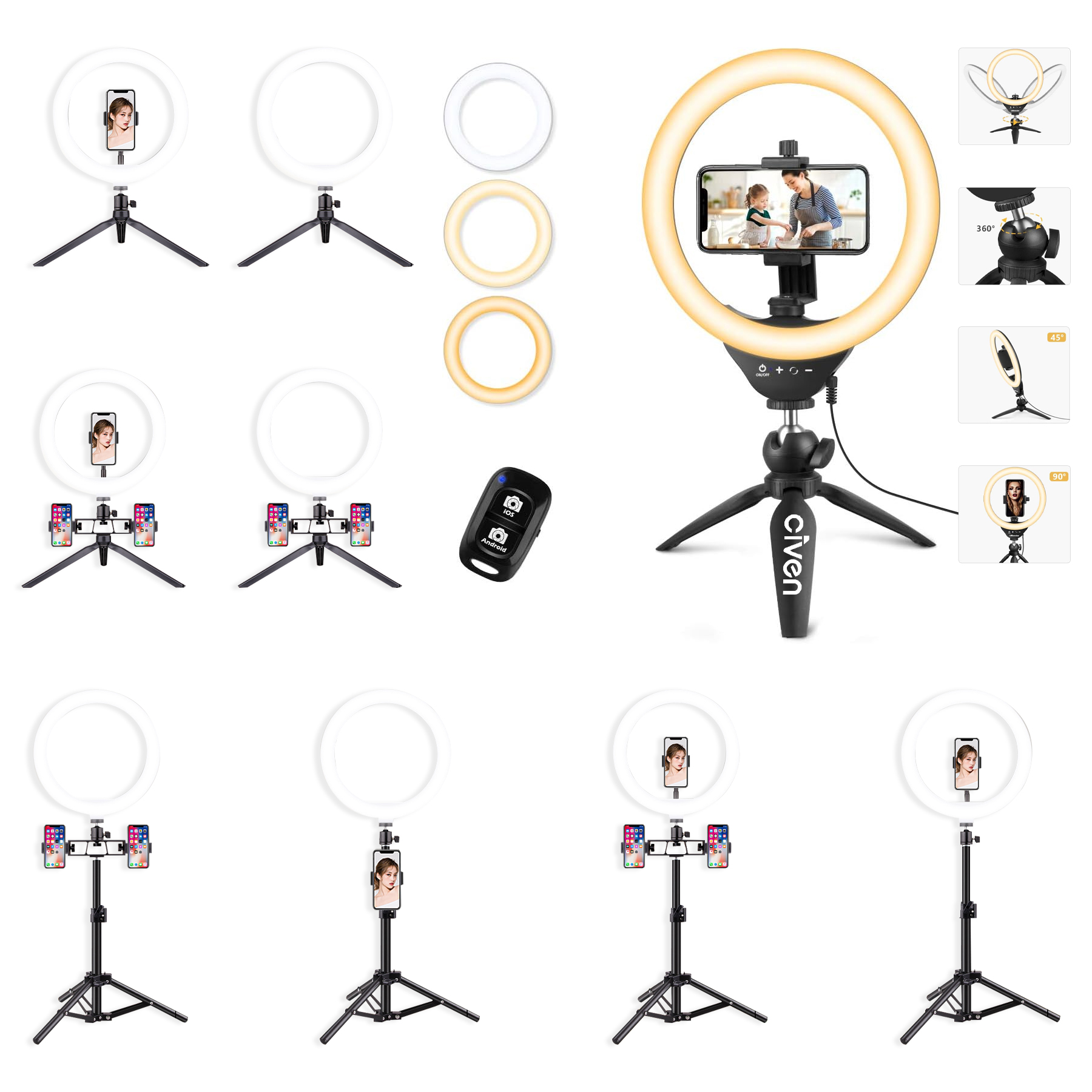 Tabletop selfie ring light 2