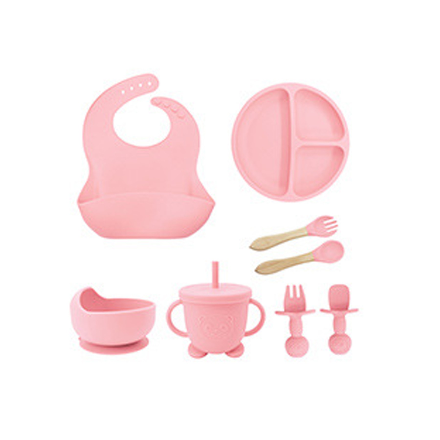 8pcs Silicone Baby Feeding Set 10