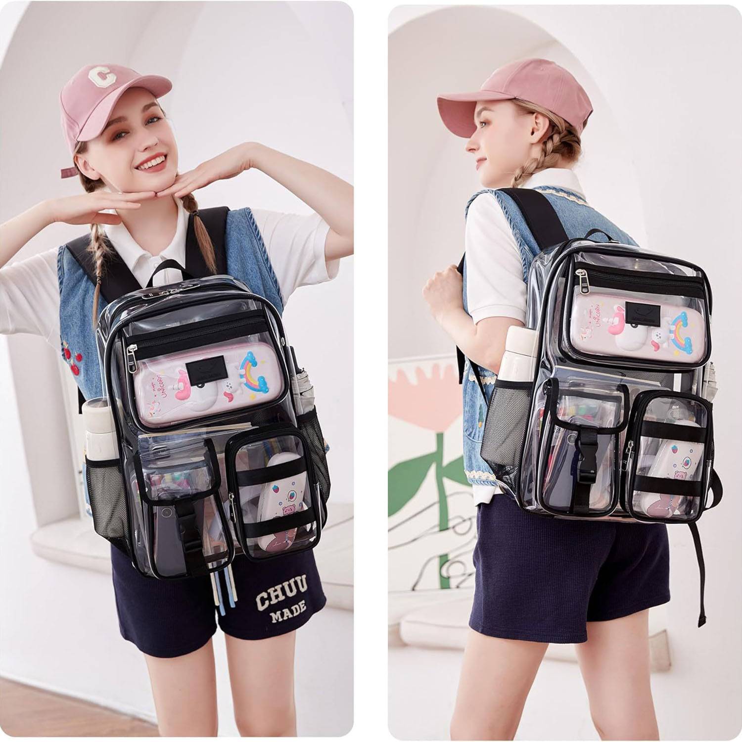 Large Capacity Heavy Duty PVC Clear Backpack 4
