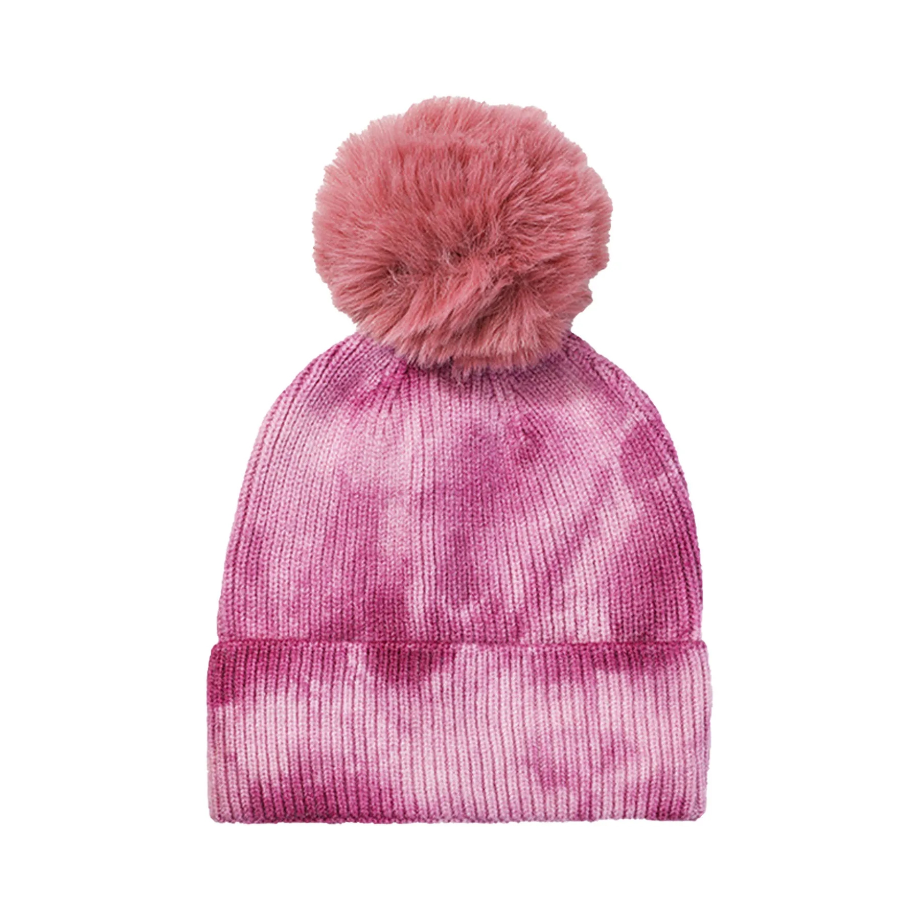 Tie-Dye Beanie with Fluffy Pom 3