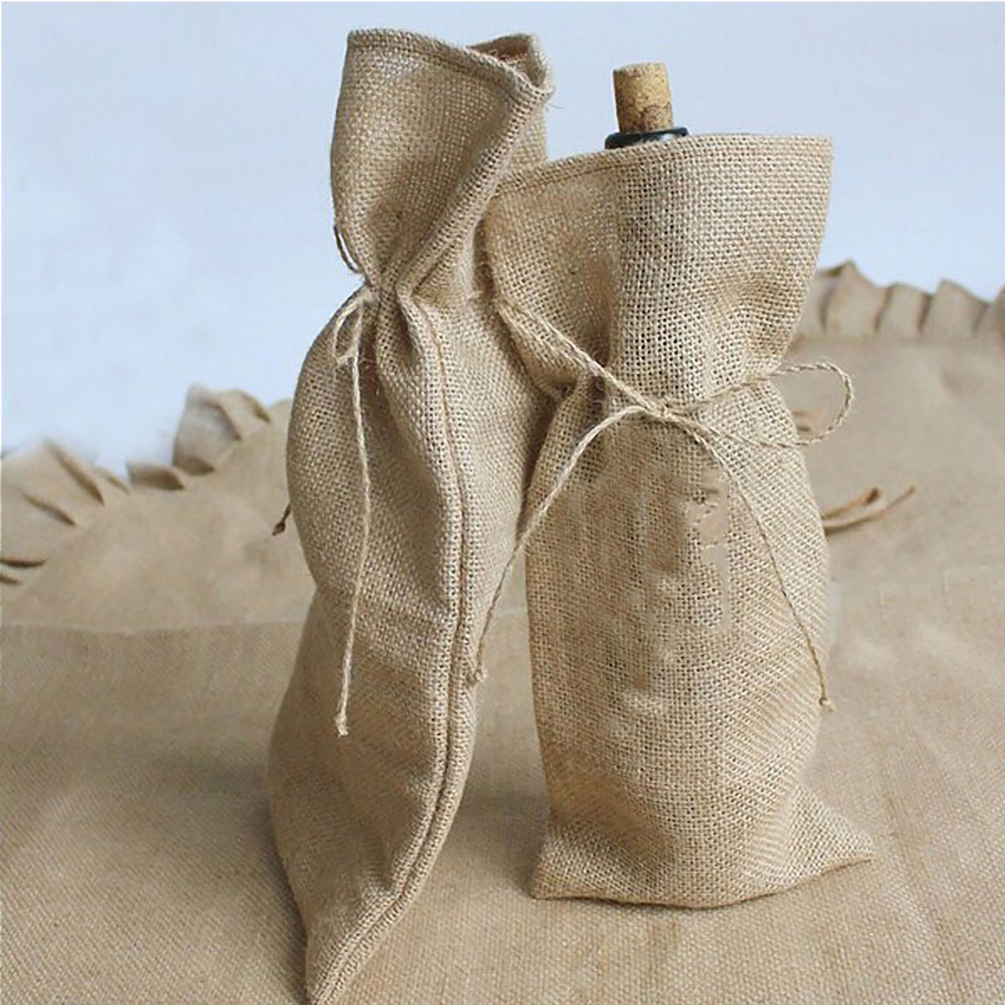 Natural Jute Wine Gift Bag 6