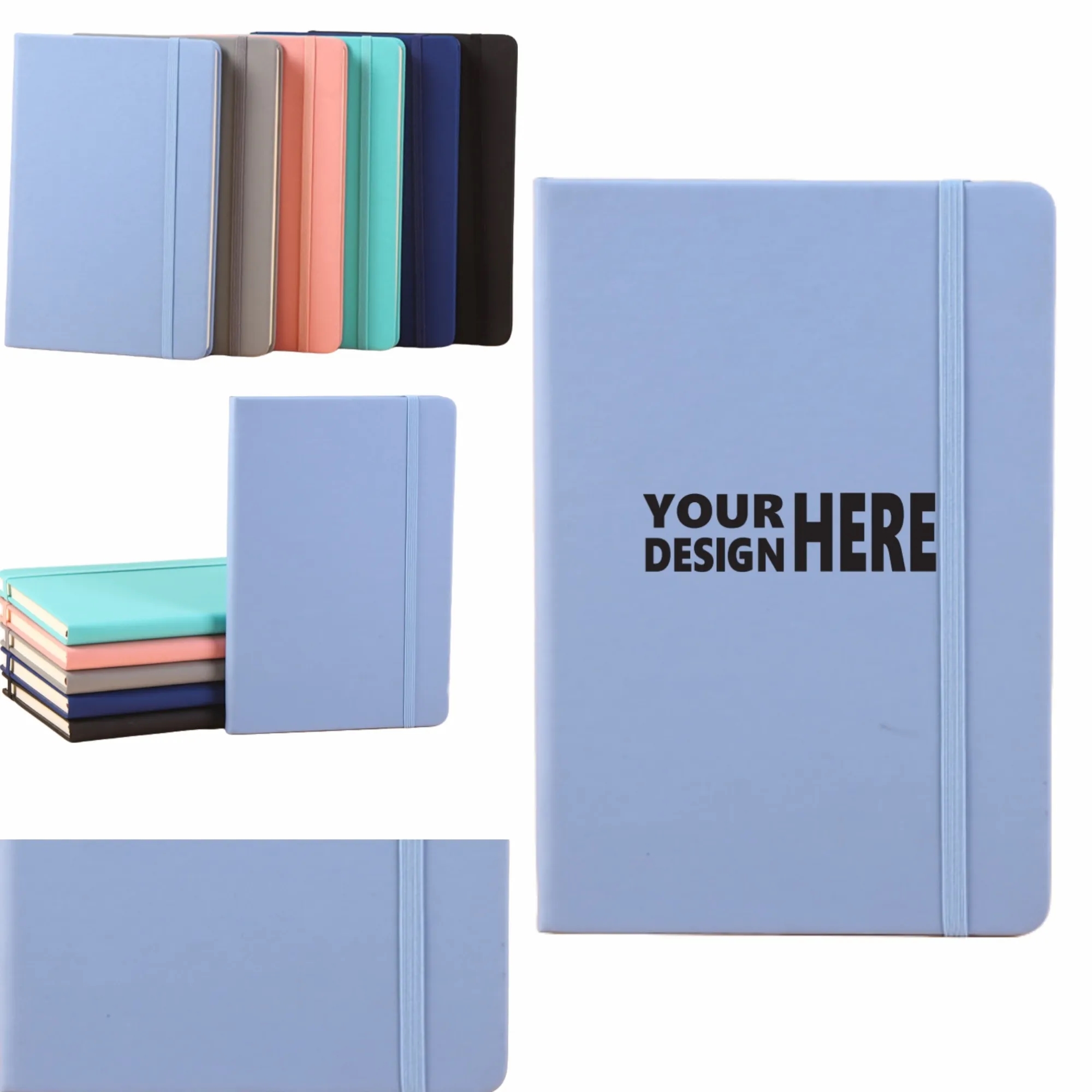 A5 Notebook with Elastic Band, Custom Logo, Business Office