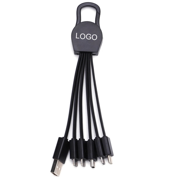 Multi Adpator Charging Cable with Carabiner Clip 2