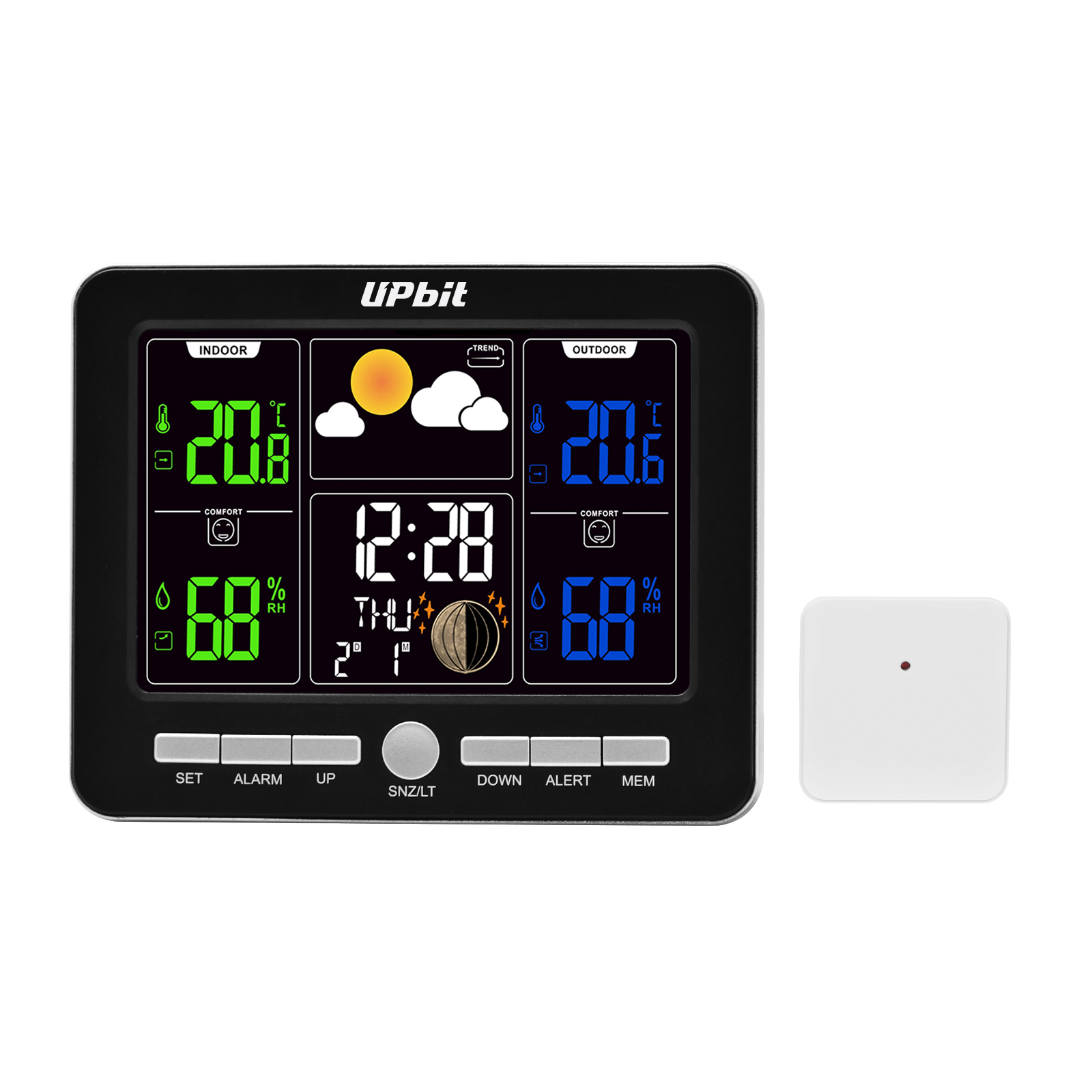 Wireless Digital Weather Station Clock with Colorful Display 5