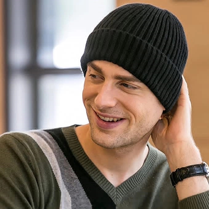 Winter Hats for Men Cuff Fleece Beanie 7