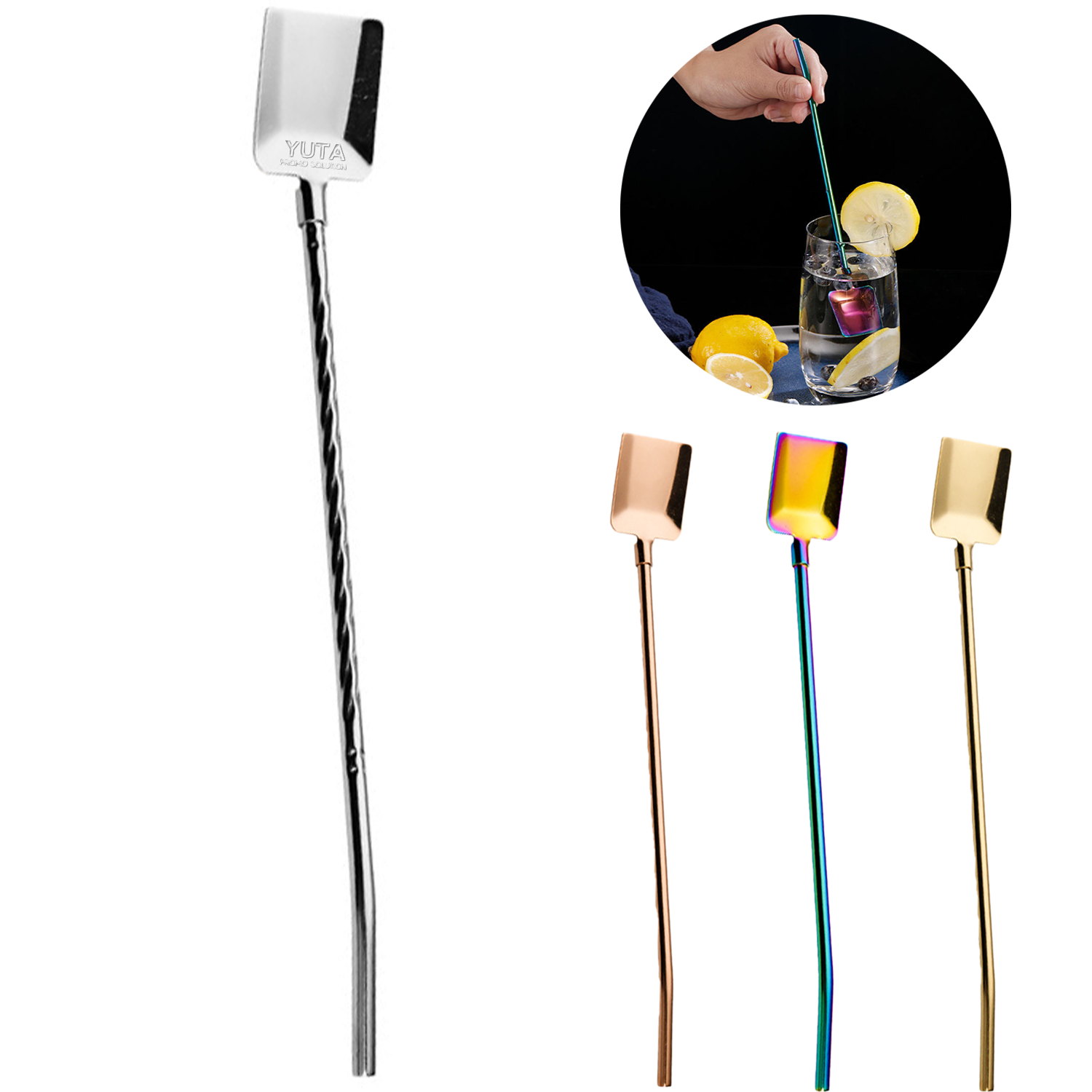 2-in-1 Stainless Steel Shovel Shape Straw Spoon 2