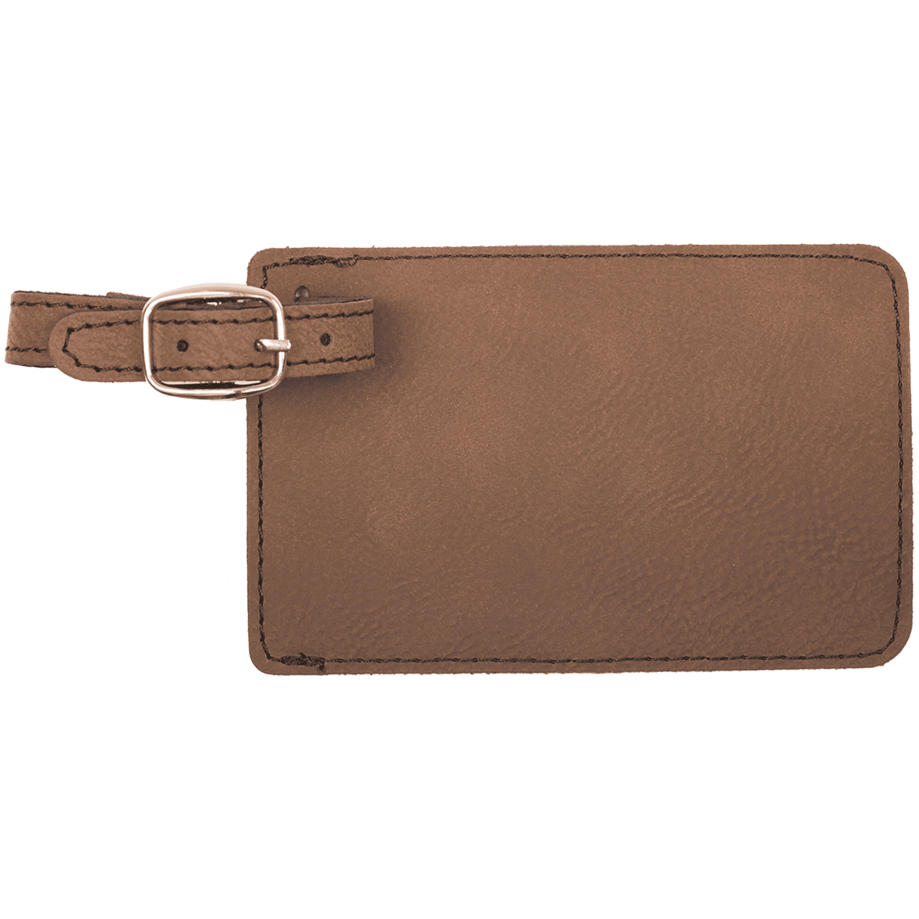 4 1/4" x 2 3/4" Dark Brown Leatherette Luggage Tag 4