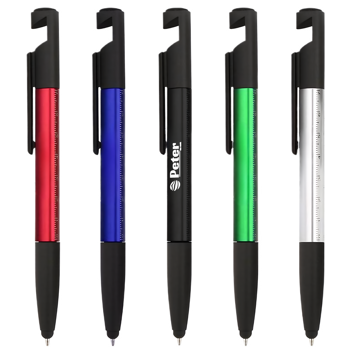 6 in 1 Plastic Multi-functional Stylus Ballpoint Pen 6