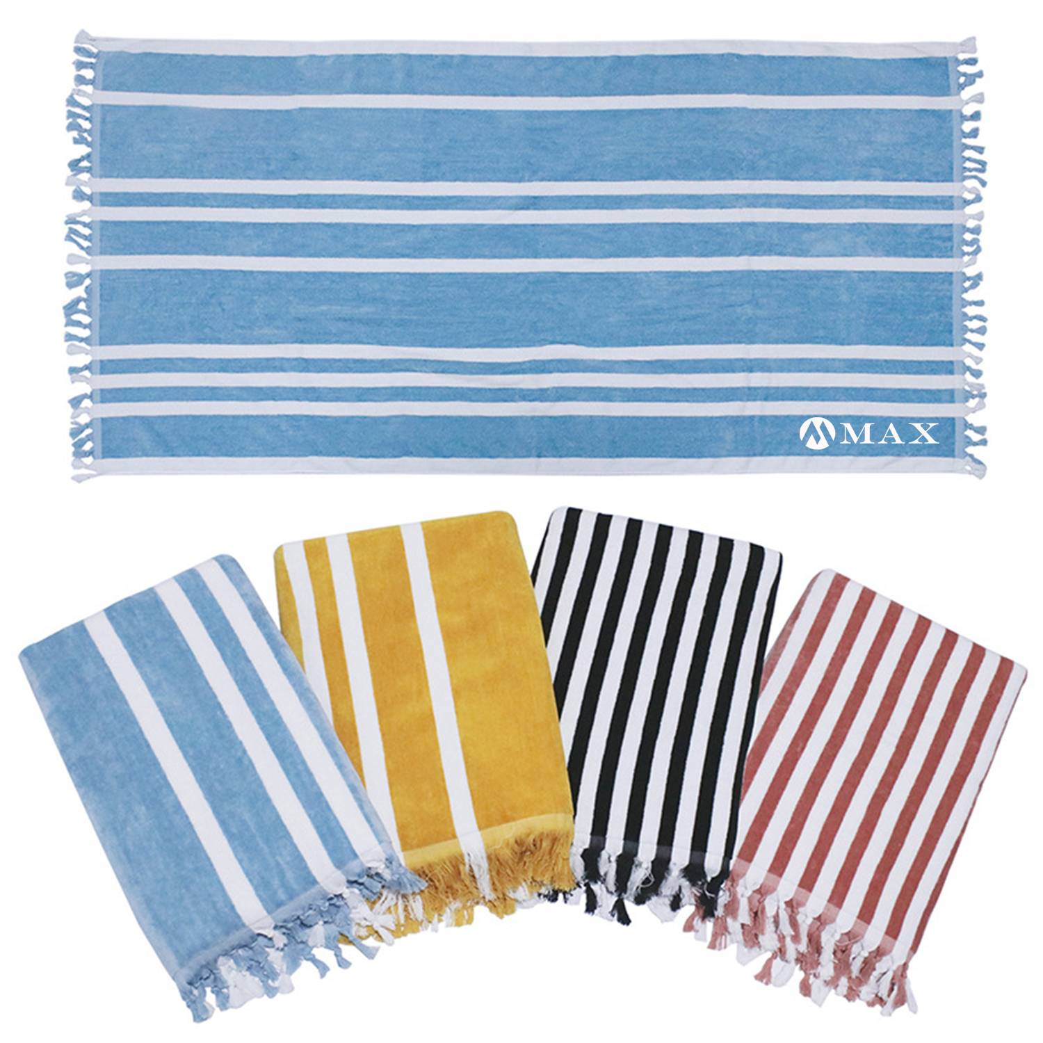 Cotton Tassel Shawl Striped Bath Towel 2