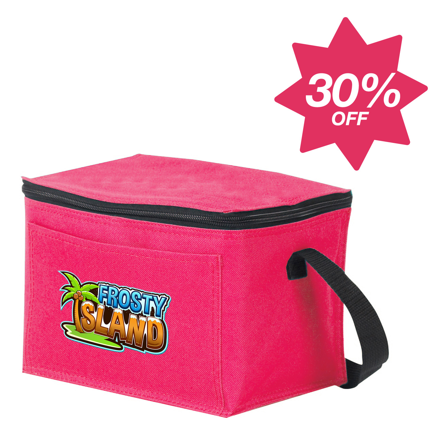 30% OFF - Rose Pink 600 Denier 6-Can Cooler Bag 2