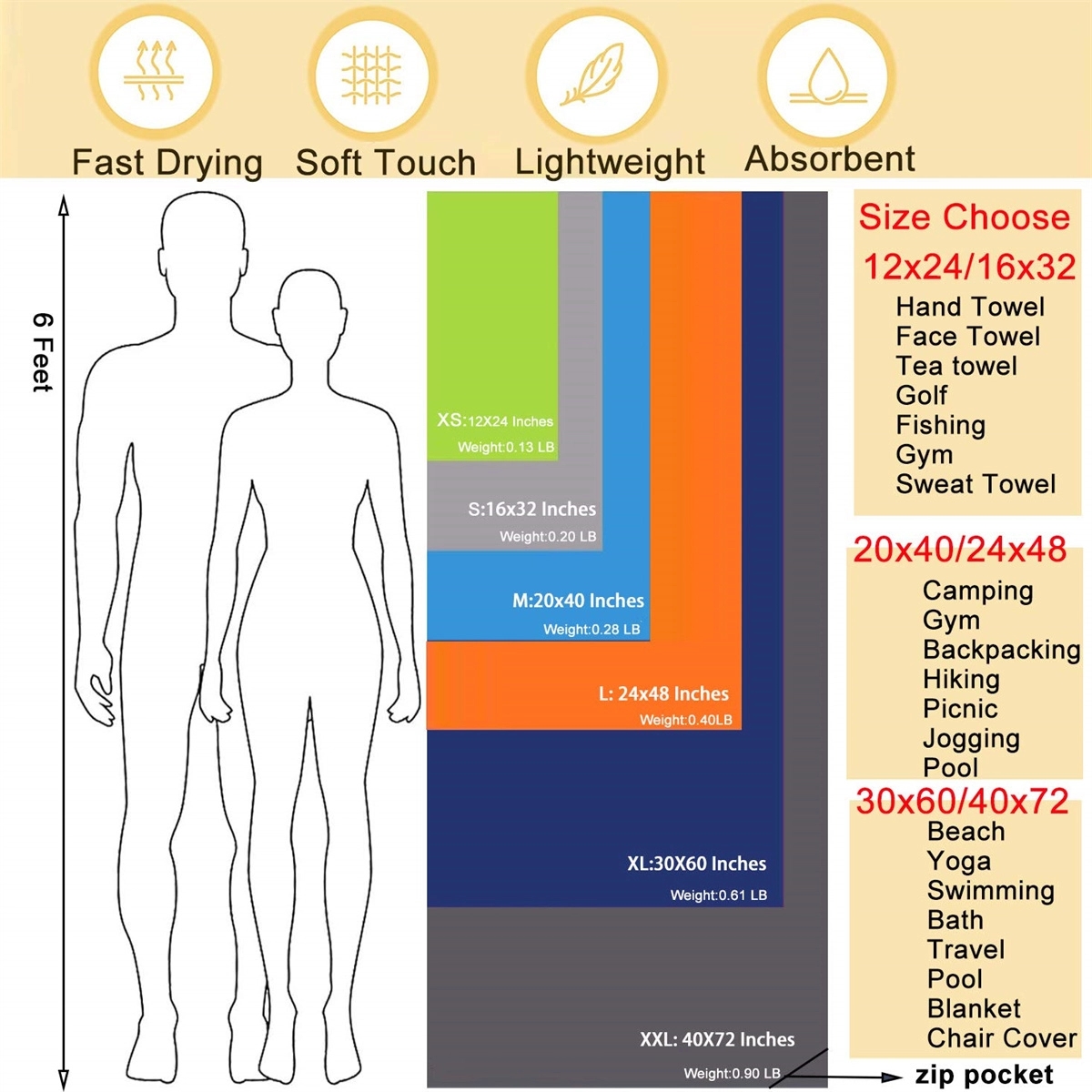 Travel & Sports &Beach Towel-Fast Drying 5
