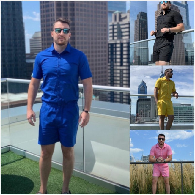 Men'S Short-Sleeved One-Piece Suit 2