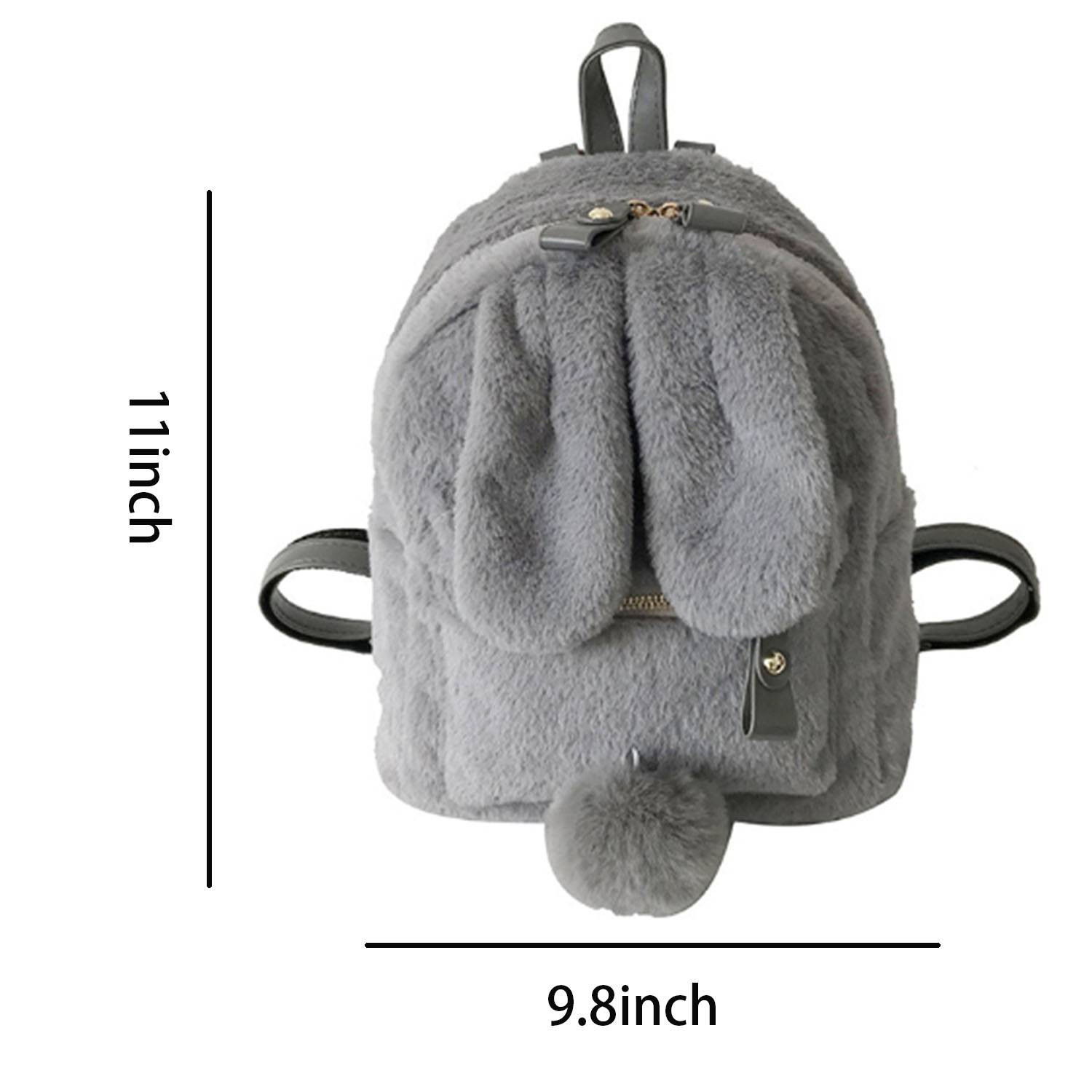 Dacron plush rabbit ear backpack 2