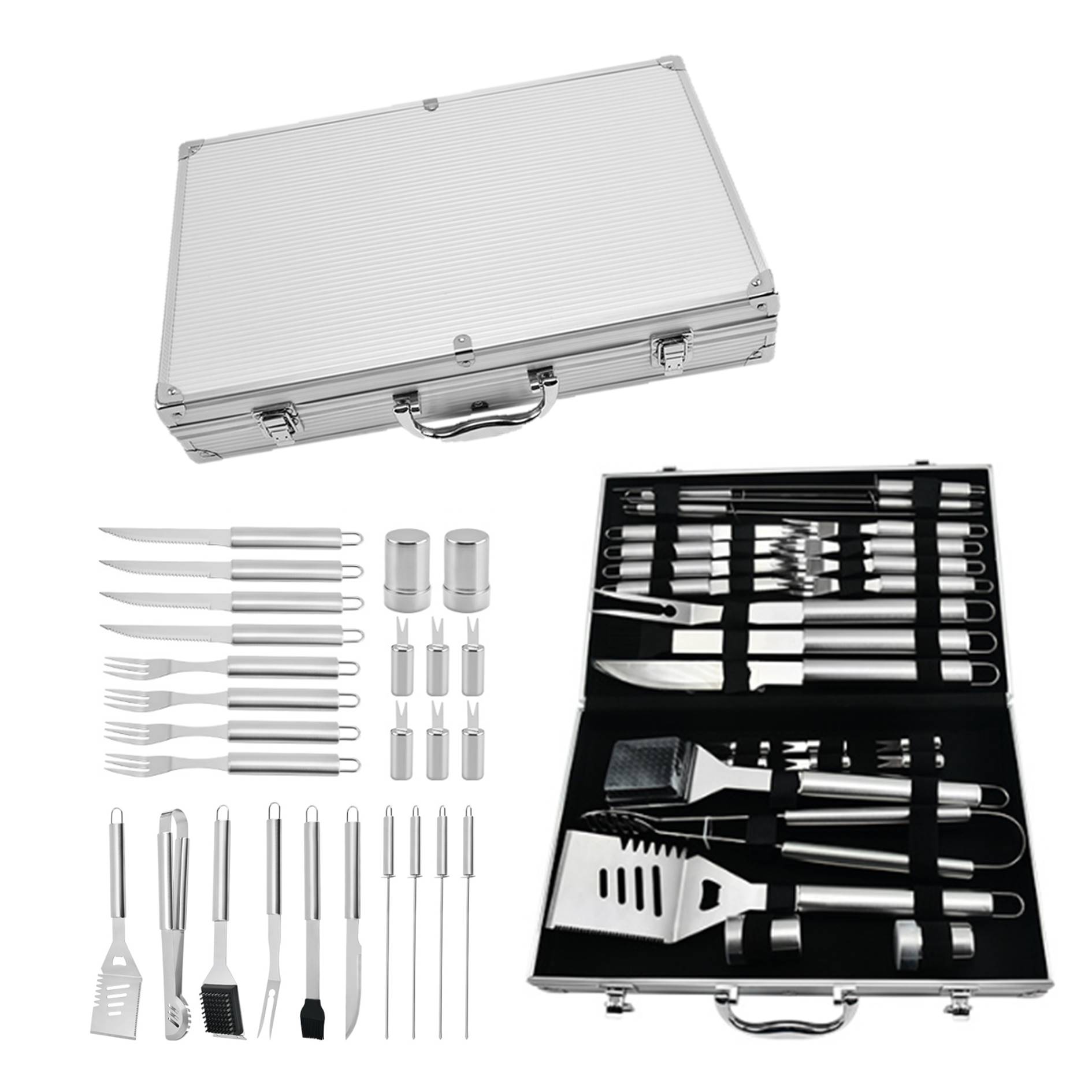 26-Piece BBQ Stainless Steel Tools 2