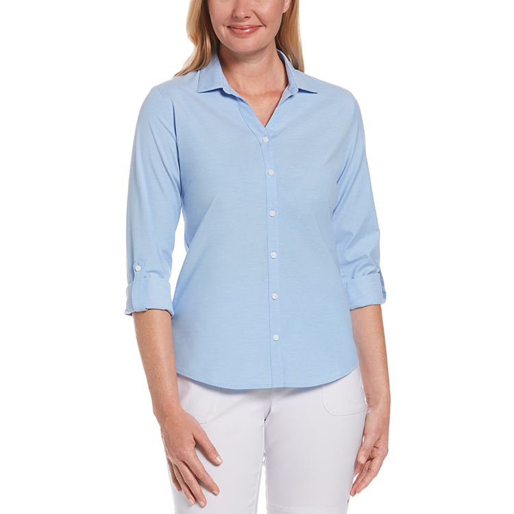 Perry Ellis Ladies Heathered Woven Shirt 7
