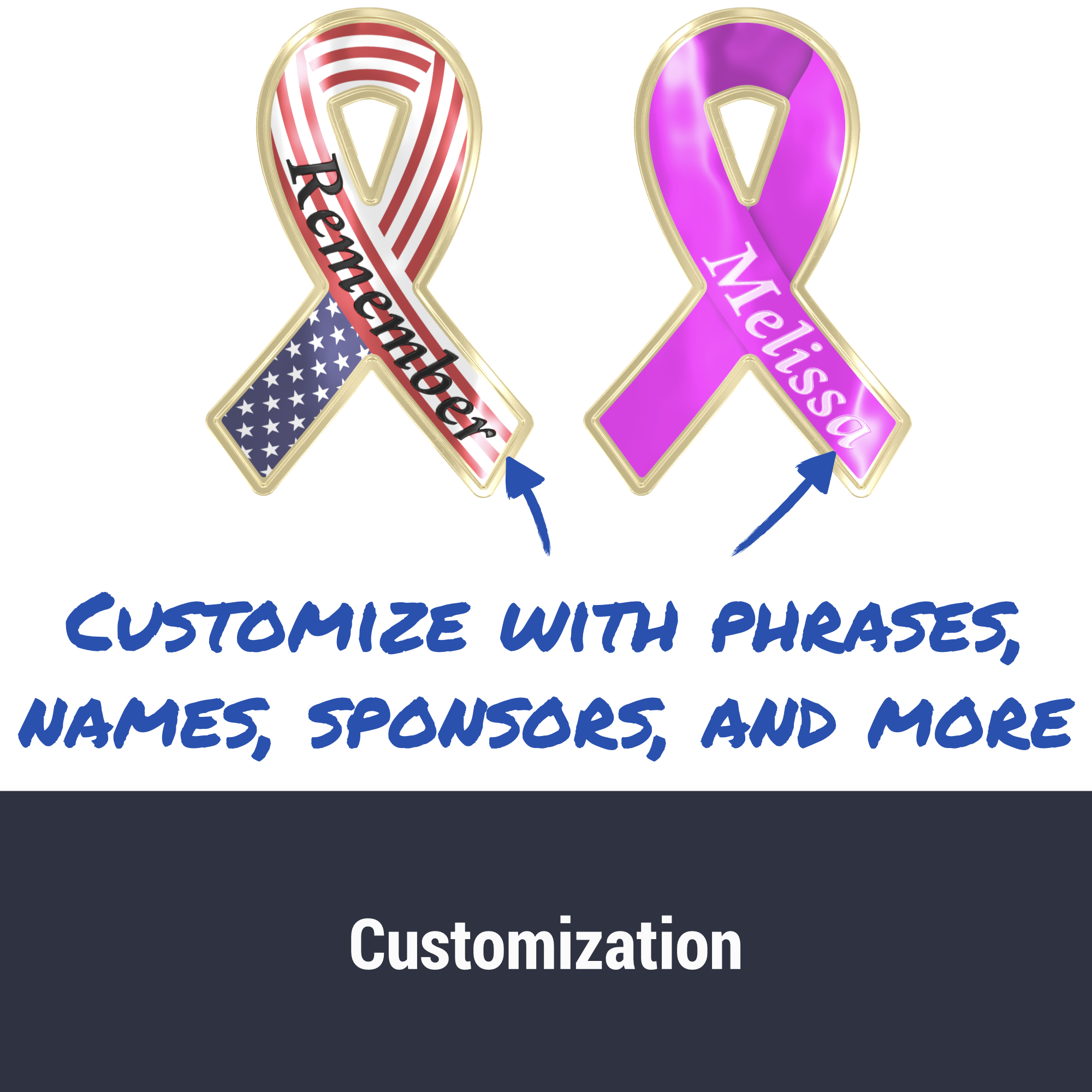 Texture Tone® Ribbon Awareness Shaped Lapel Pin 11