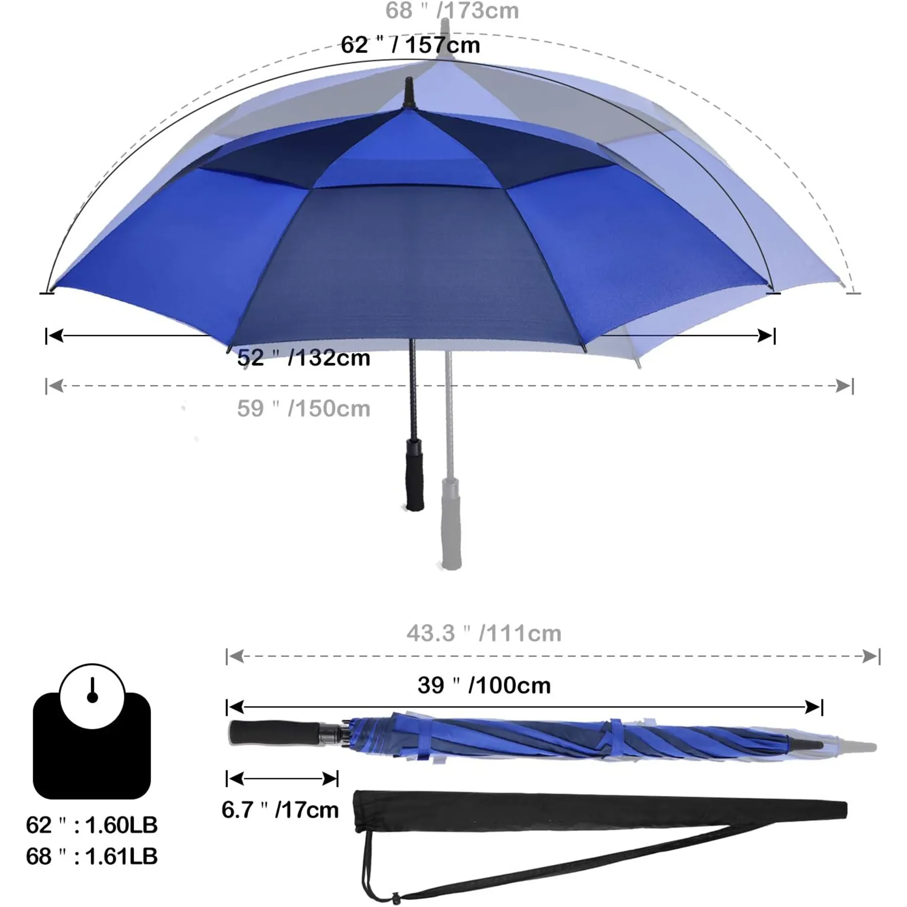 Automatic Open Windproof Golf Umbrella 3