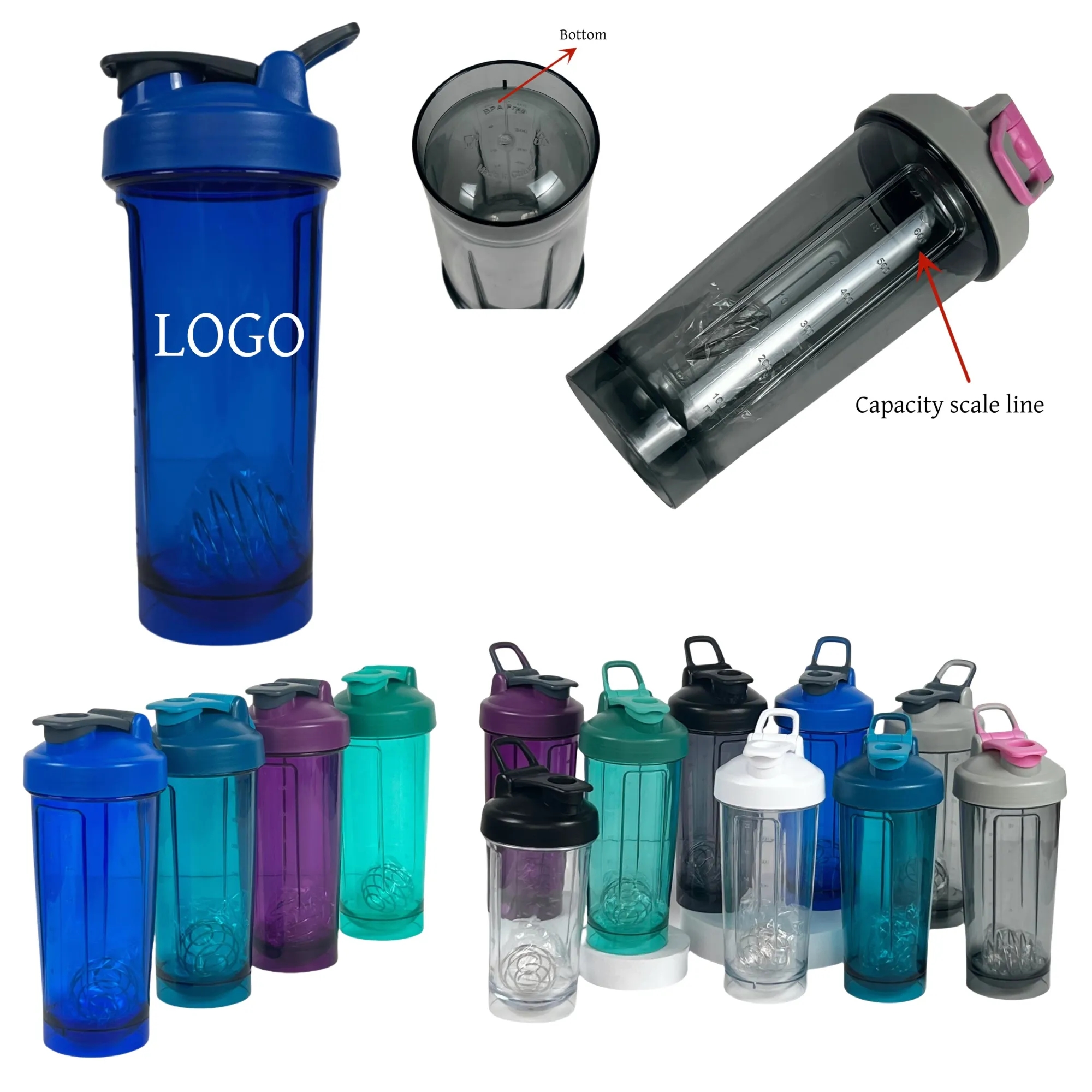 20 OZ Protein Blender Boottle Shaker Cups 5