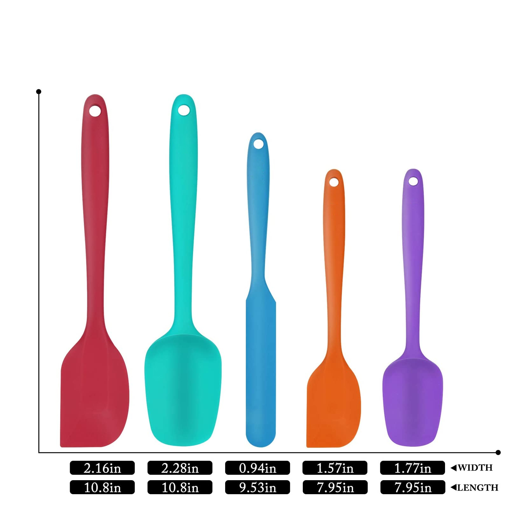 Silicone Rubber Spatula Set 3