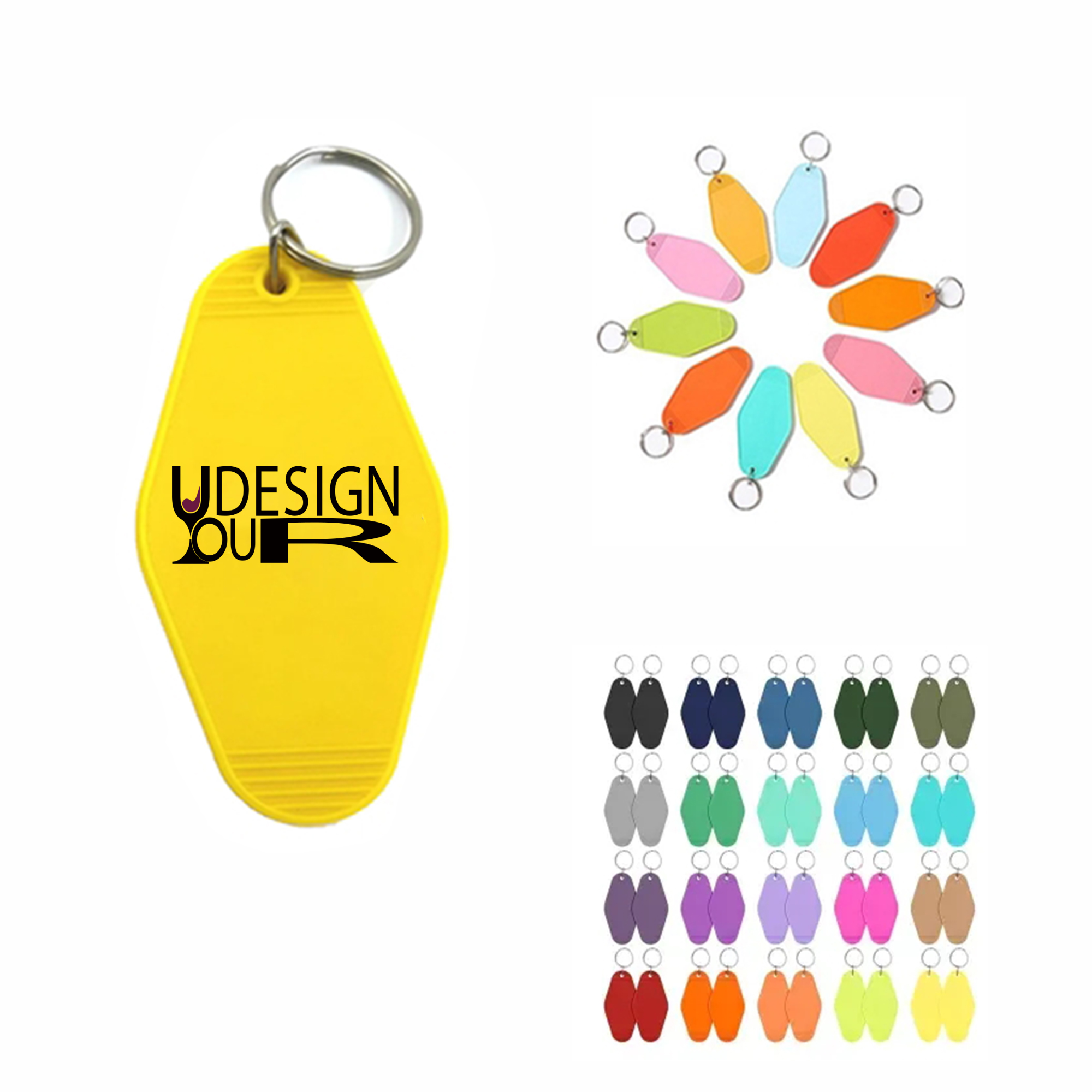 Motel Hotel Keychains Rhombus Key Tags MOQ 10pcs 2