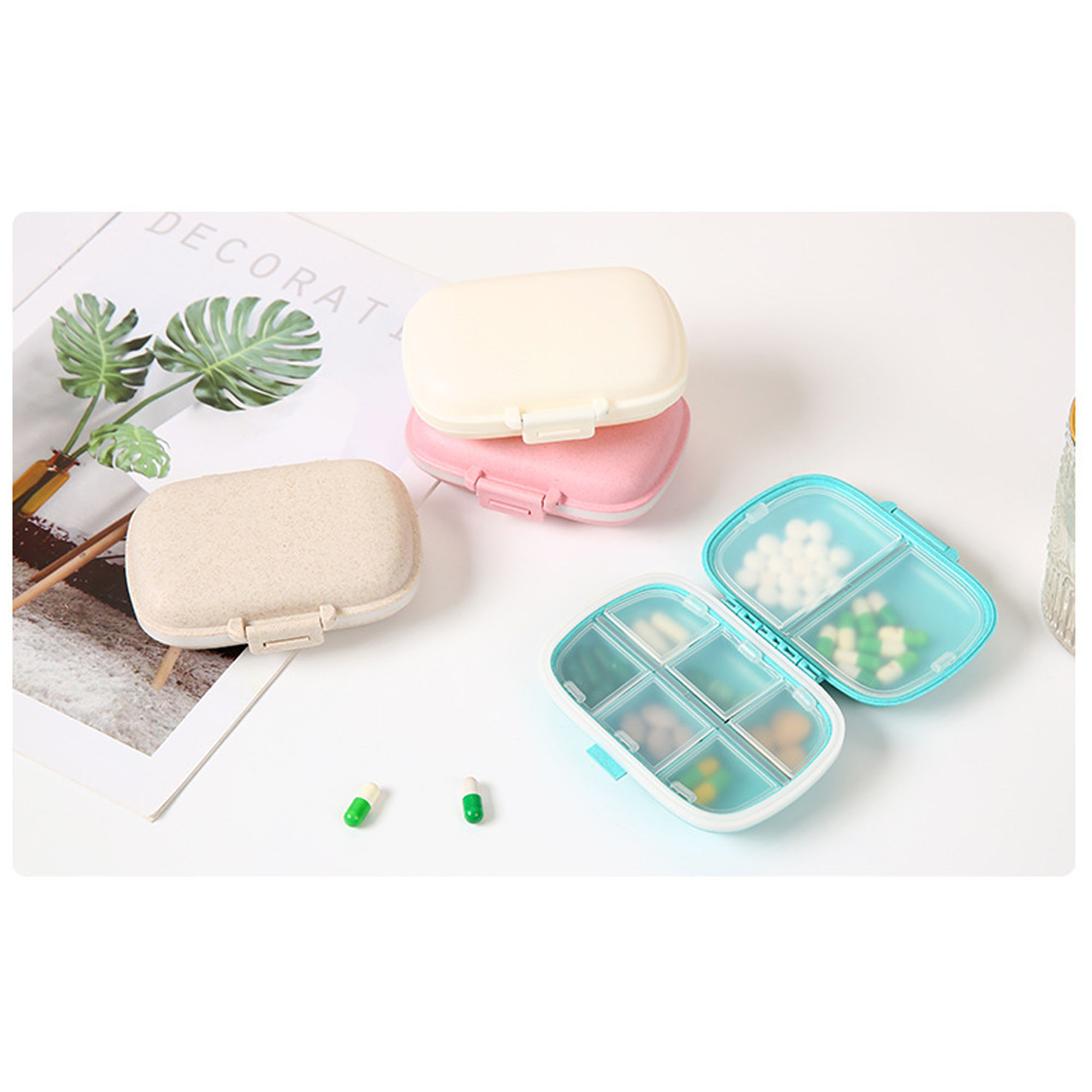 8-Compartment Portable Pill Organizer, Sealed & Moisture-Proof 6