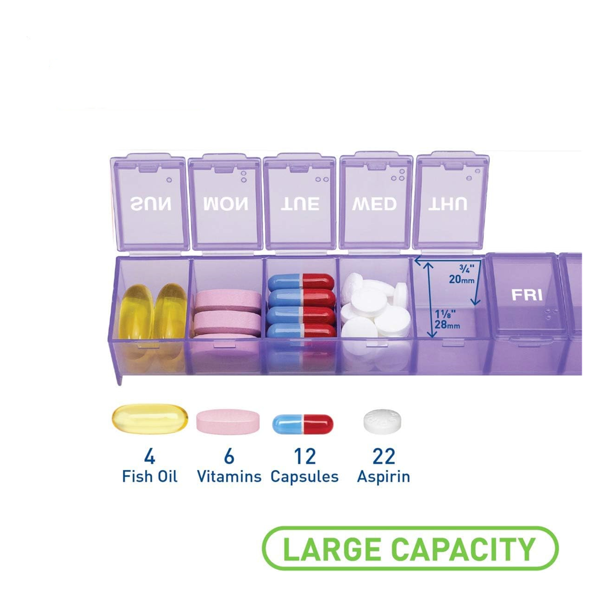 Weekly Pill Organizer With 7 Compartments 3