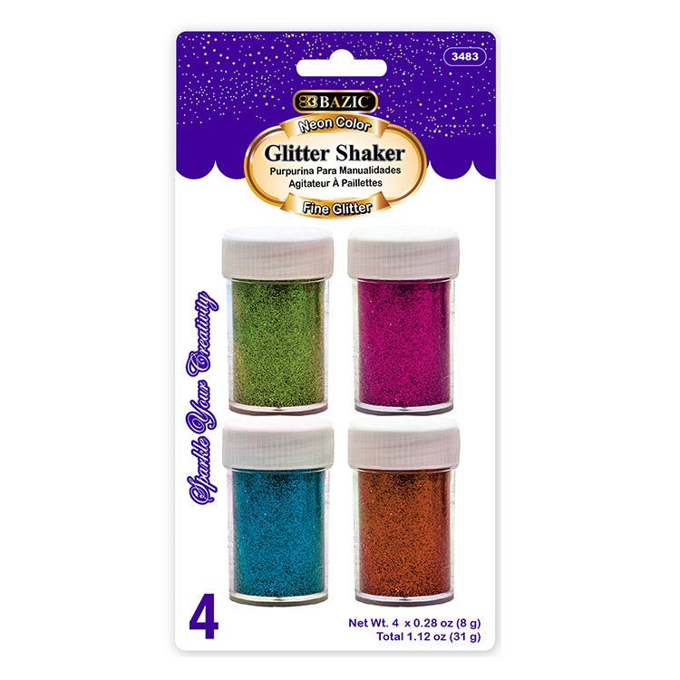 Neon Glitter Shakers - 4 Pack Assorted 2