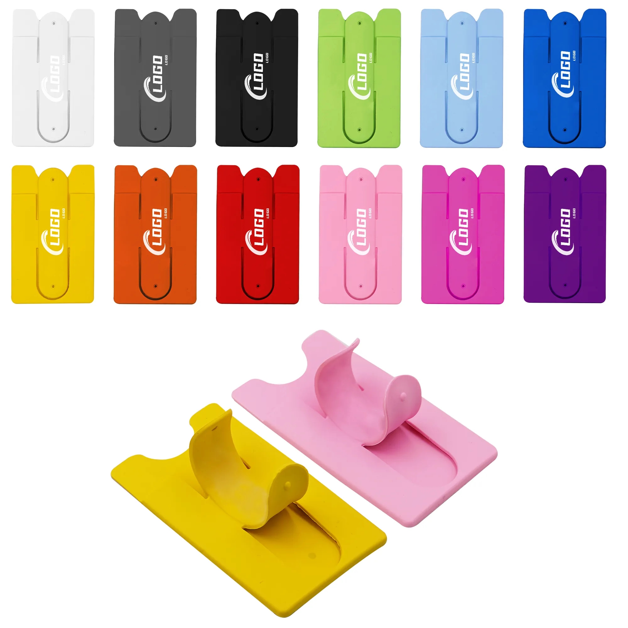 Silicone Phone Stand Holder With Card Pocket