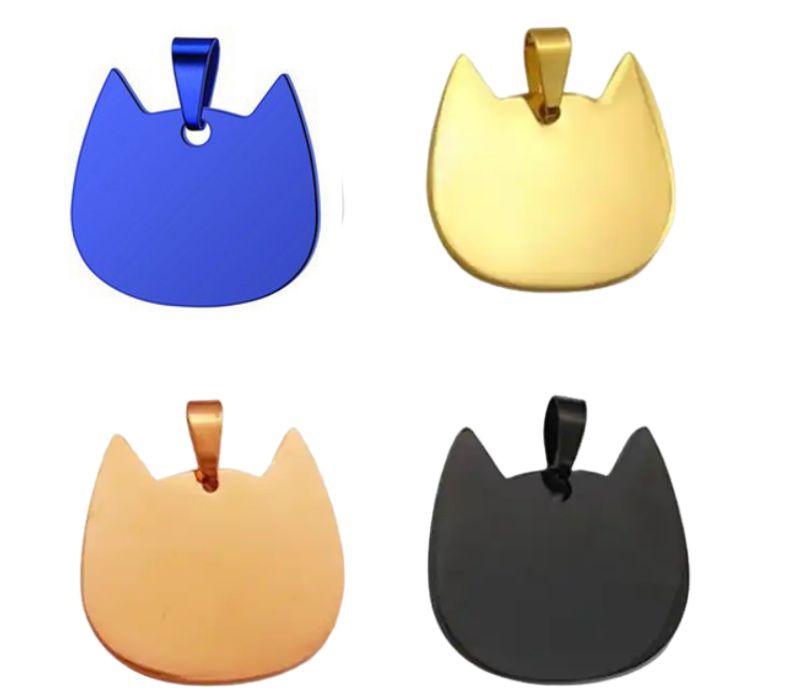 Cat Shaped Stainless Steel Pet Tag 3